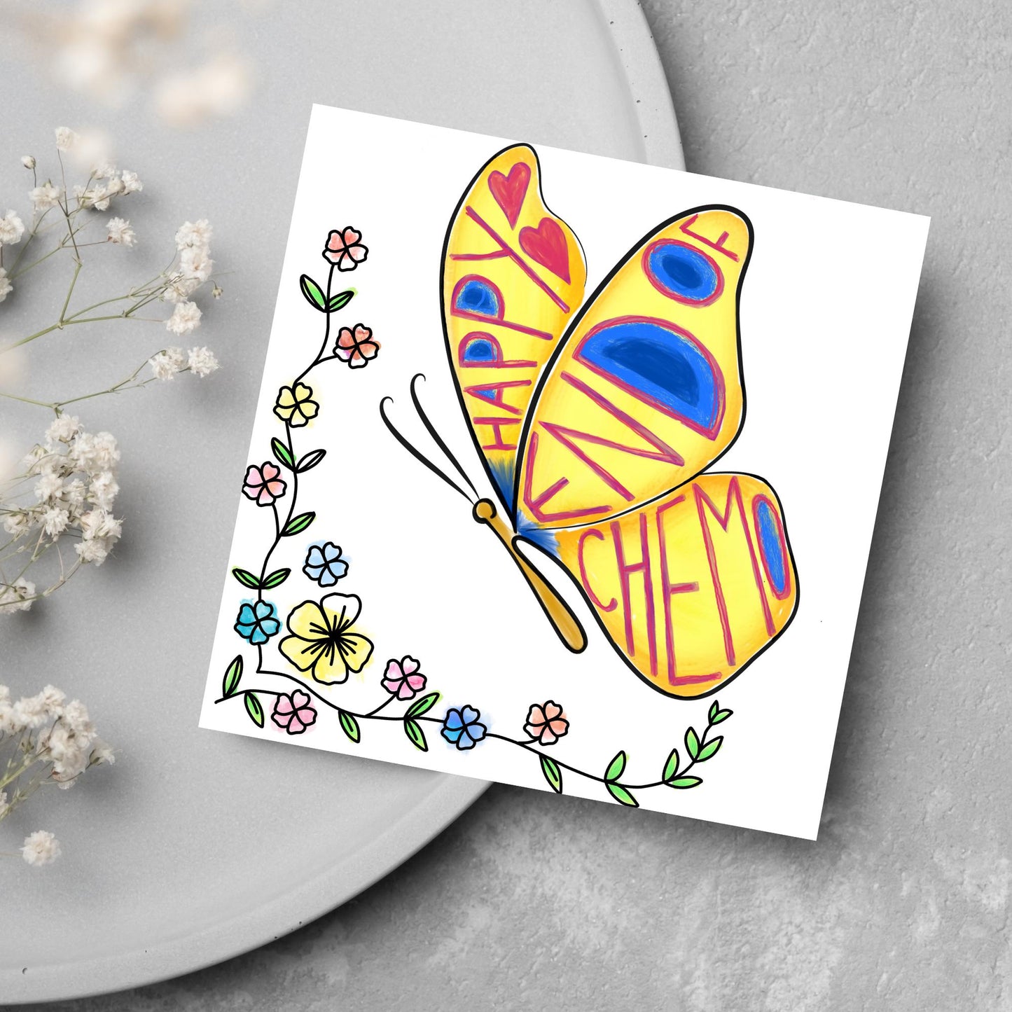 Happy End of Chemo Card for Cancer Patients, End Of Chemotherapy, Well Done, End of Treatment, Recovery Card, Finished Treatment Card