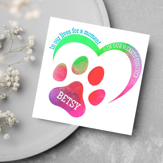 Personalised Loss of Pet Sorry for Your Loss, Loss of Cat, Loss of Dog, Rainbow Bridge Card, Thinking of You Card