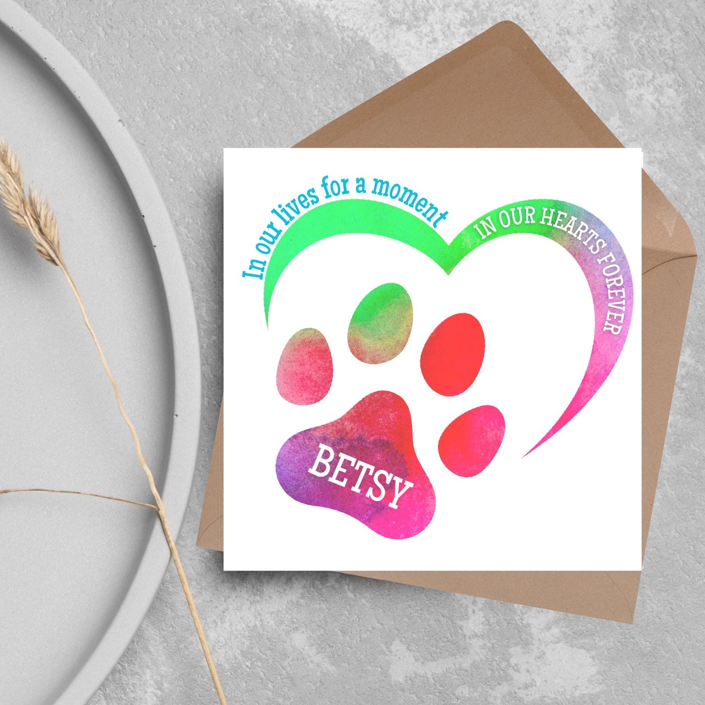Personalised Loss of Pet Sorry for Your Loss, Loss of Cat, Loss of Dog, Rainbow Bridge Card, Thinking of You Card
