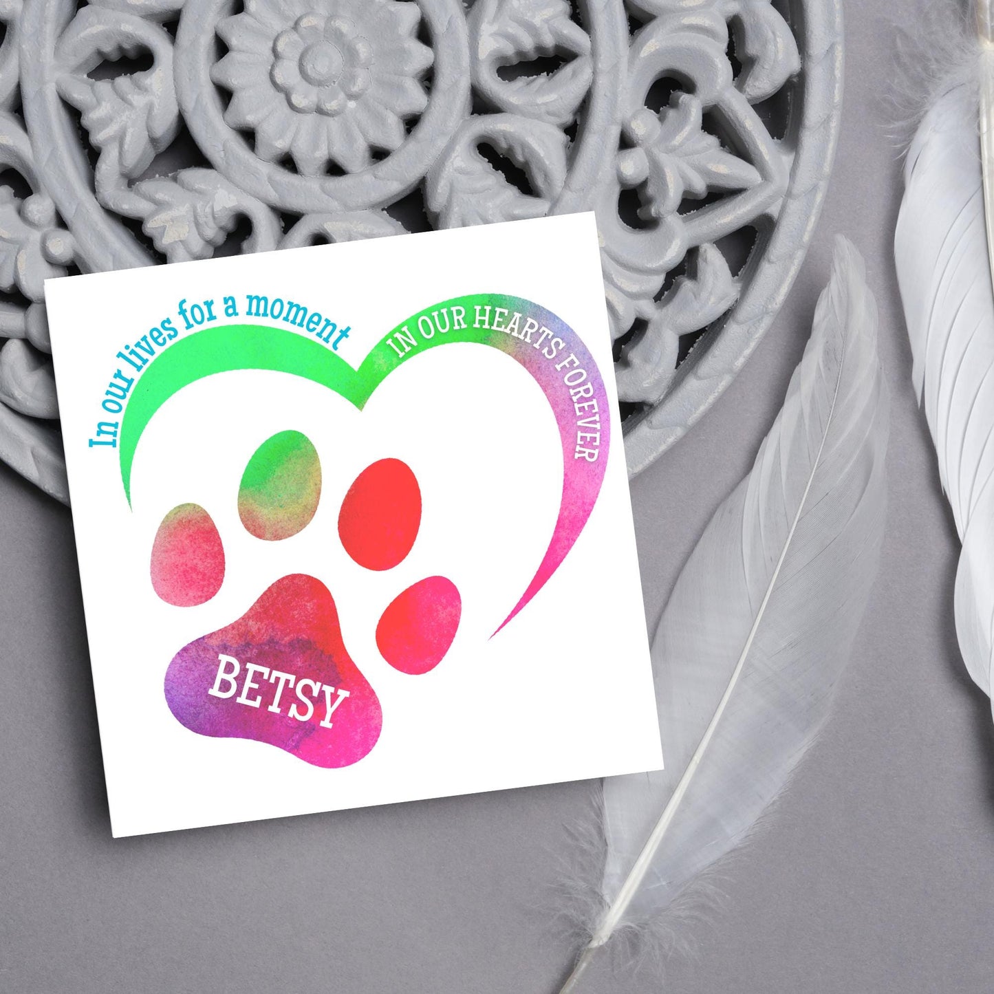 Personalised Loss of Pet Sorry for Your Loss, Loss of Cat, Loss of Dog, Rainbow Bridge Card, Thinking of You Card