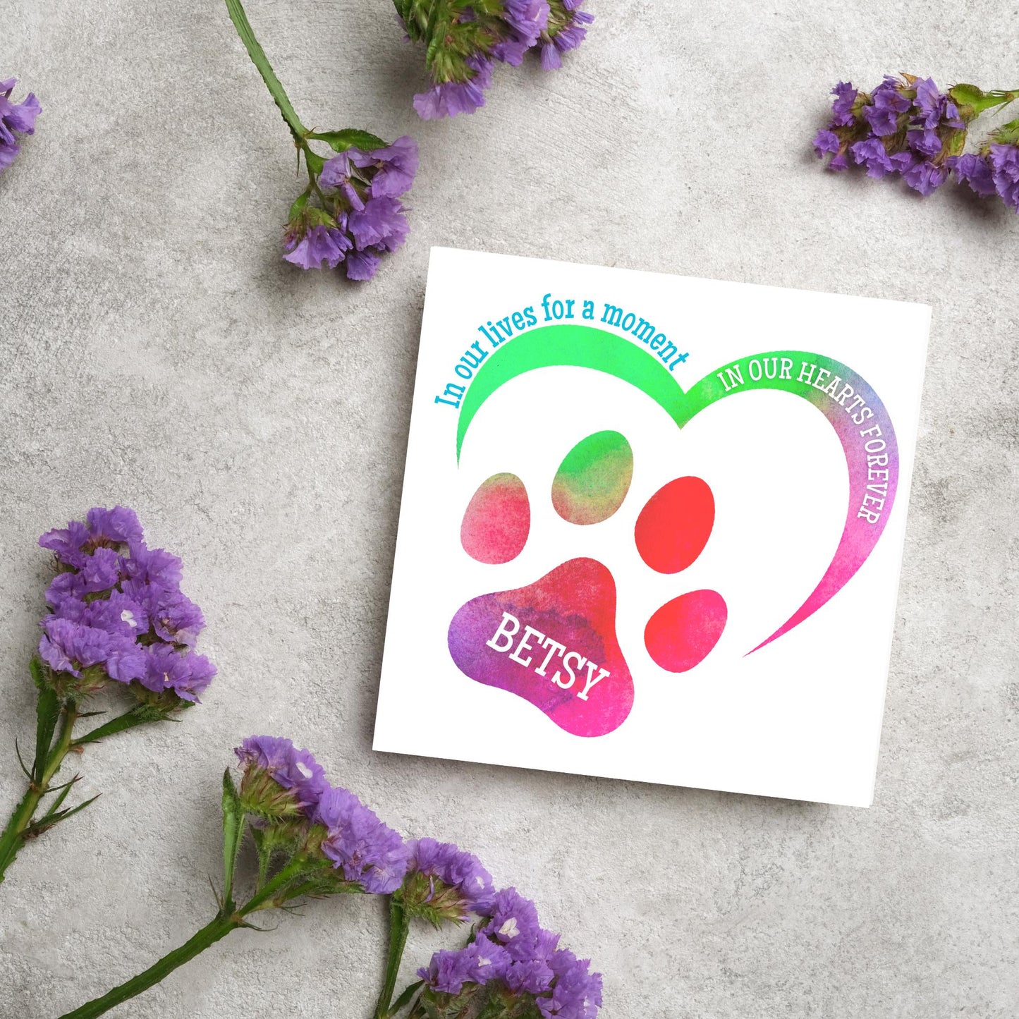 Personalised Loss of Pet Sorry for Your Loss, Loss of Cat, Loss of Dog, Rainbow Bridge Card, Thinking of You Card