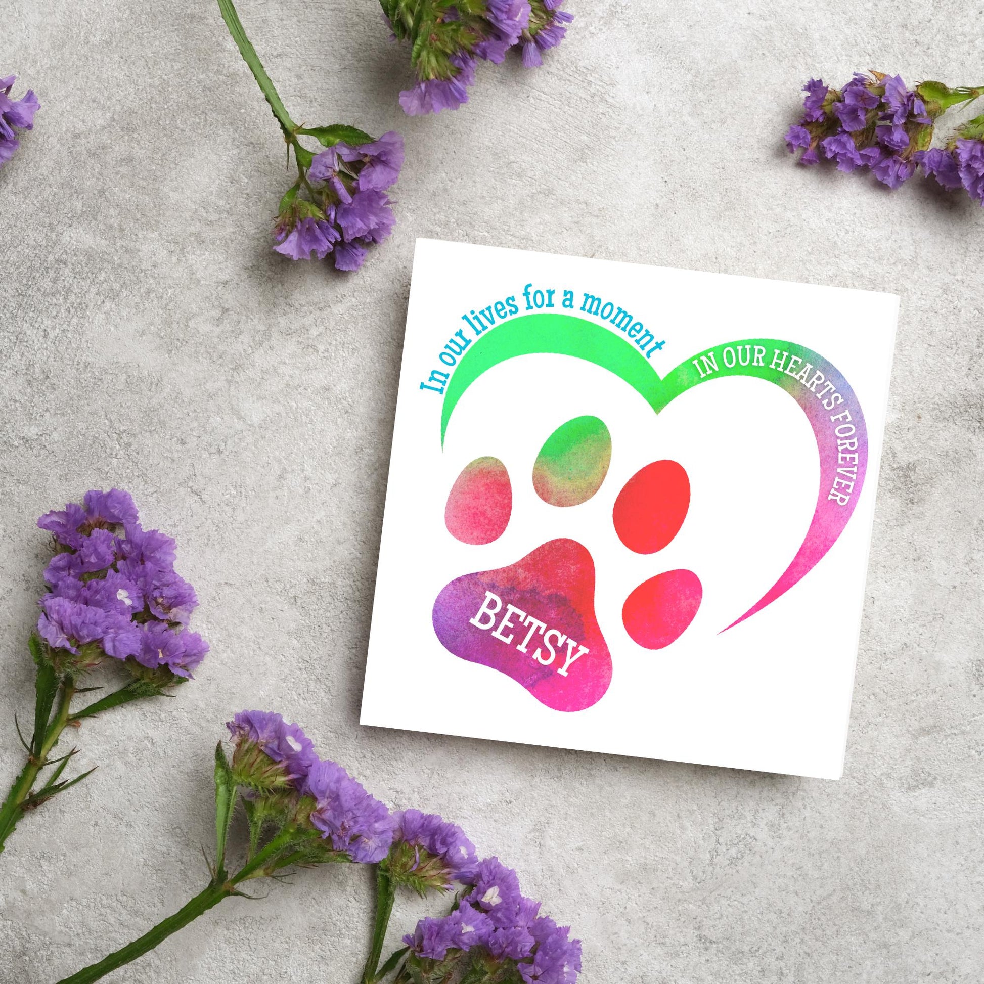 Personalised Loss of Pet Sorry for Your Loss, Loss of Cat, Loss of Dog, Rainbow Bridge Card, Thinking of You Card