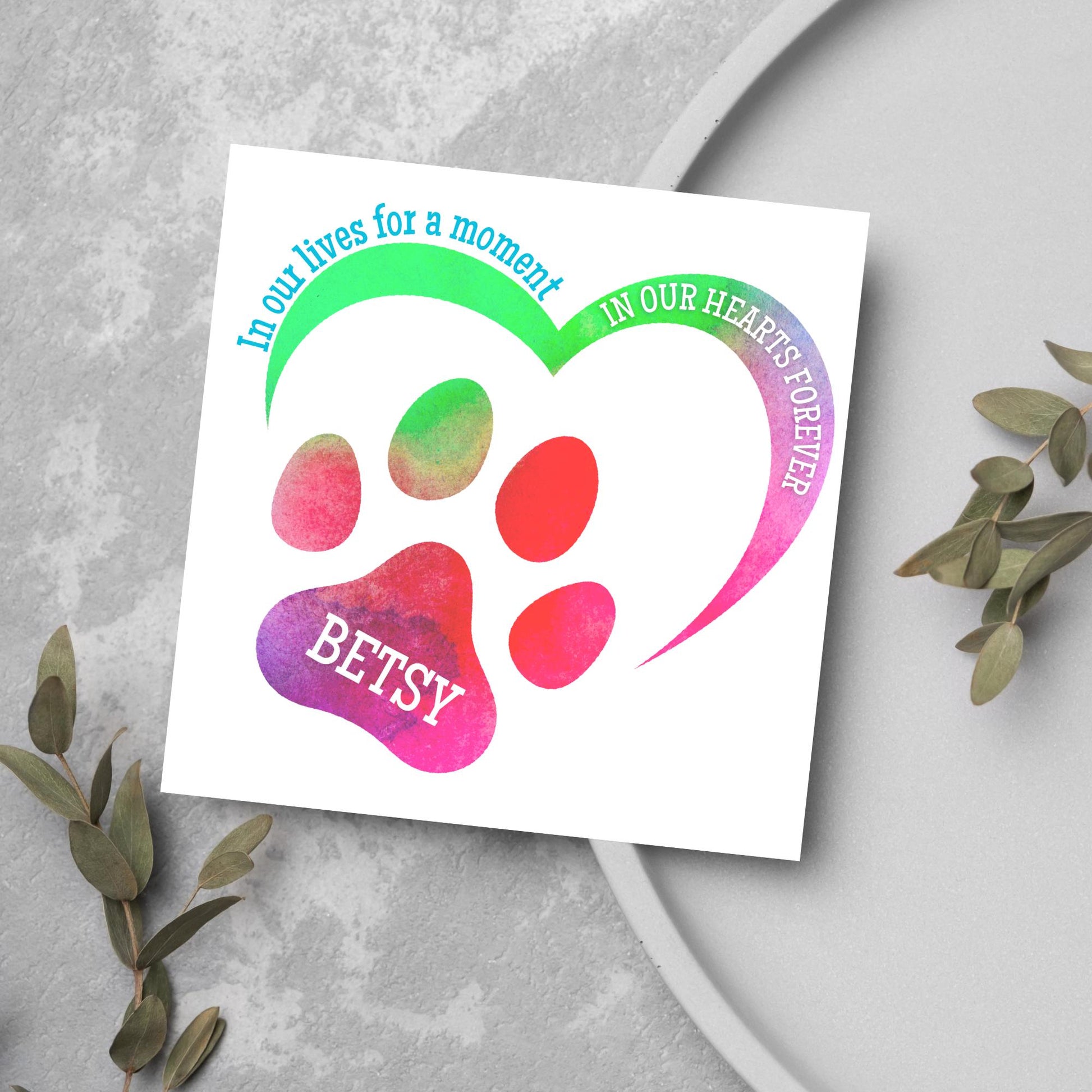 Personalised Loss of Pet Sorry for Your Loss, Loss of Cat, Loss of Dog, Rainbow Bridge Card, Thinking of You Card
