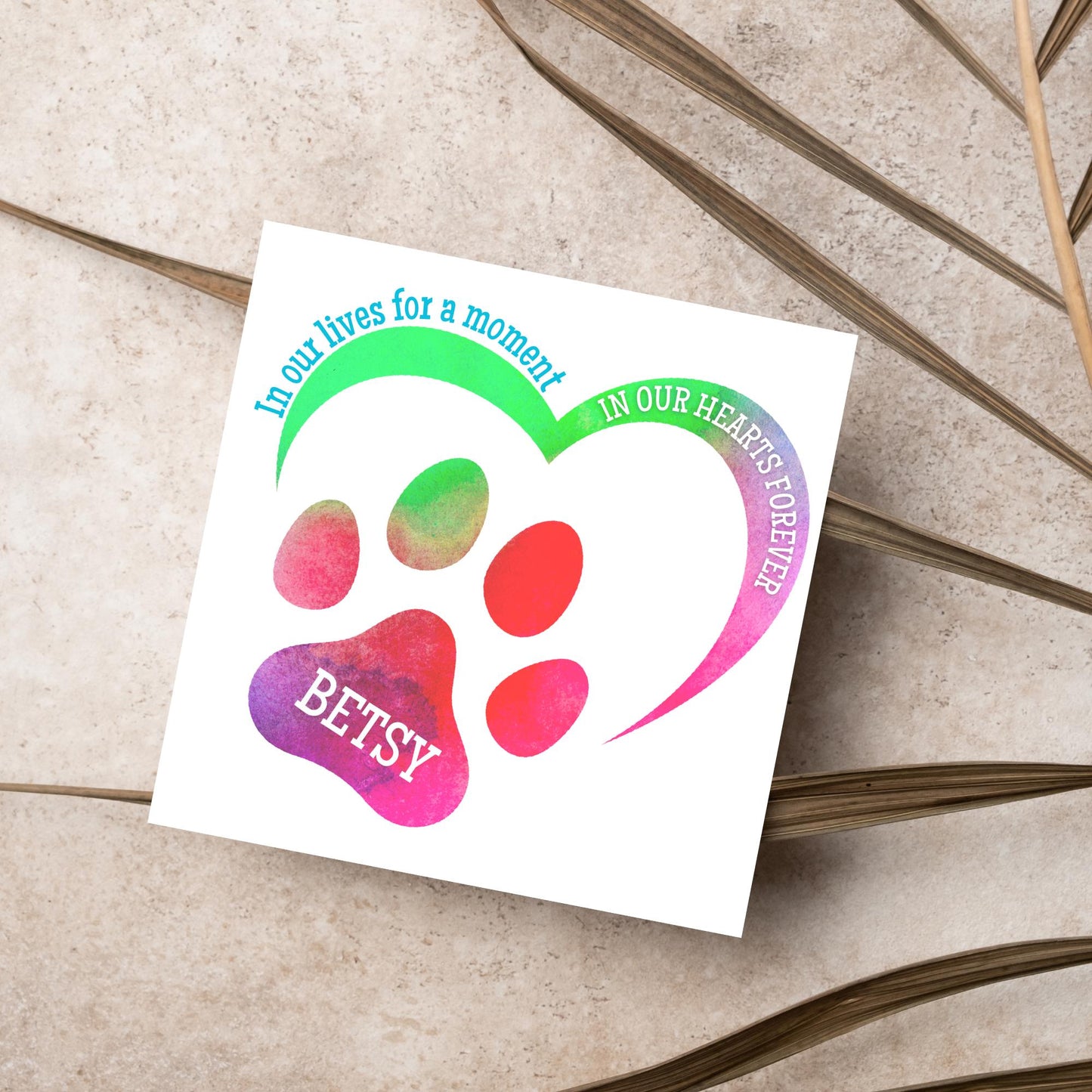 Personalised Loss of Pet Sorry for Your Loss, Loss of Cat, Loss of Dog, Rainbow Bridge Card, Thinking of You Card