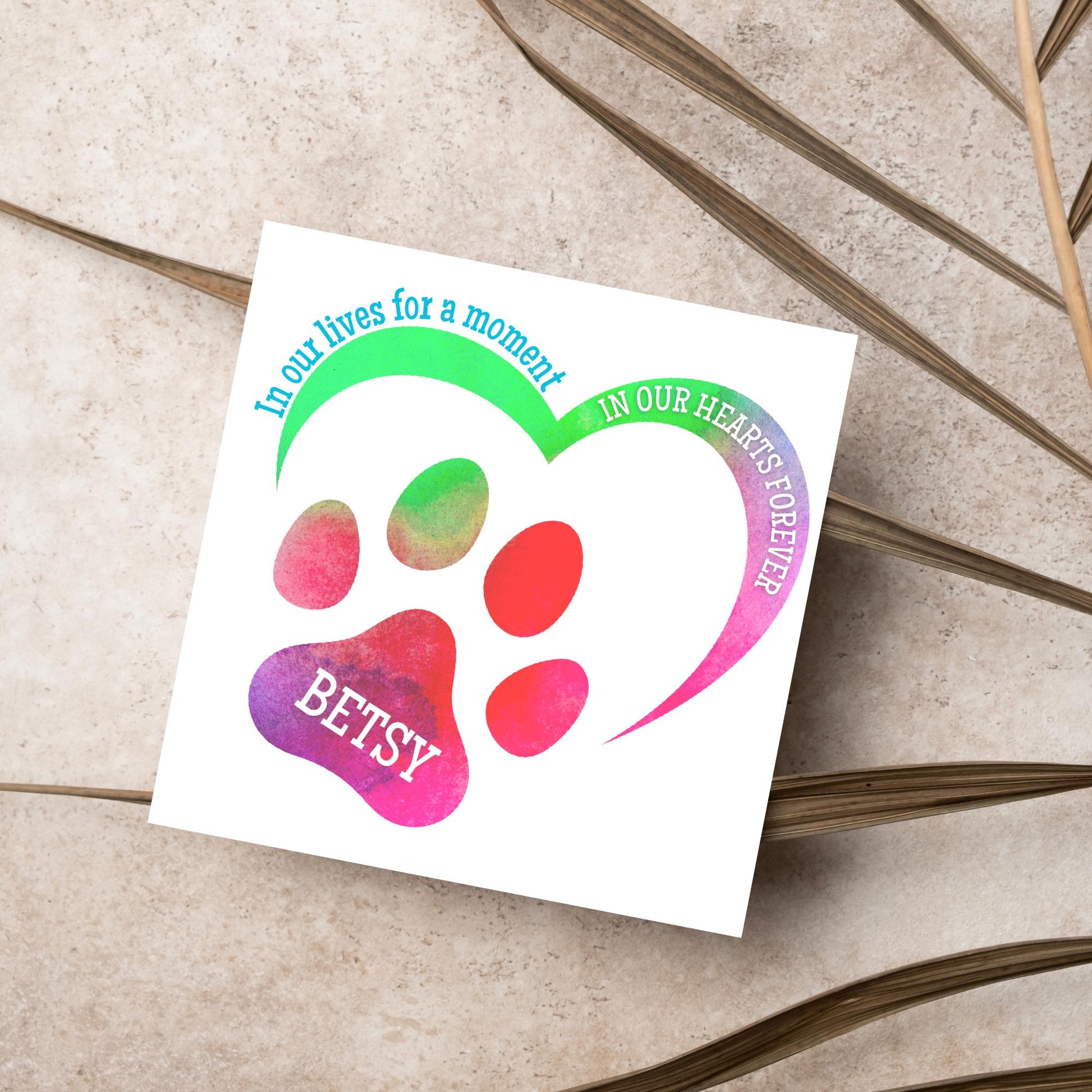 Personalised Loss of Pet Sorry for Your Loss, Loss of Cat, Loss of Dog, Rainbow Bridge Card, Thinking of You Card