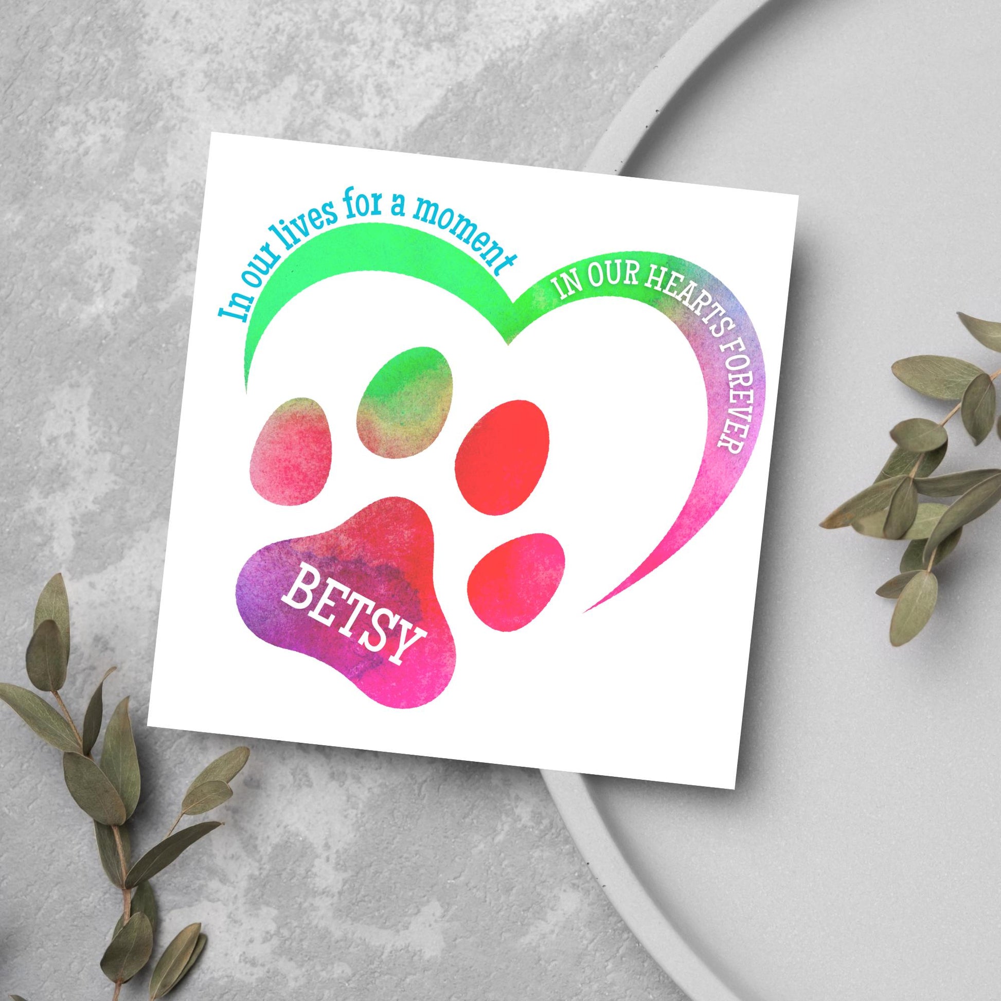 Personalised Loss of Pet Sorry for Your Loss, Loss of Cat, Loss of Dog, Rainbow Bridge Card, Thinking of You Card