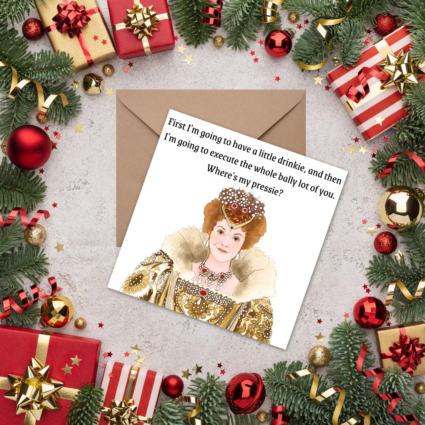 Blackadder Card, Queenie Card for Any Occasion, Black Adder Queen Card, Birthday Card, Anniversary Card, Card for Friend, Card for Sister