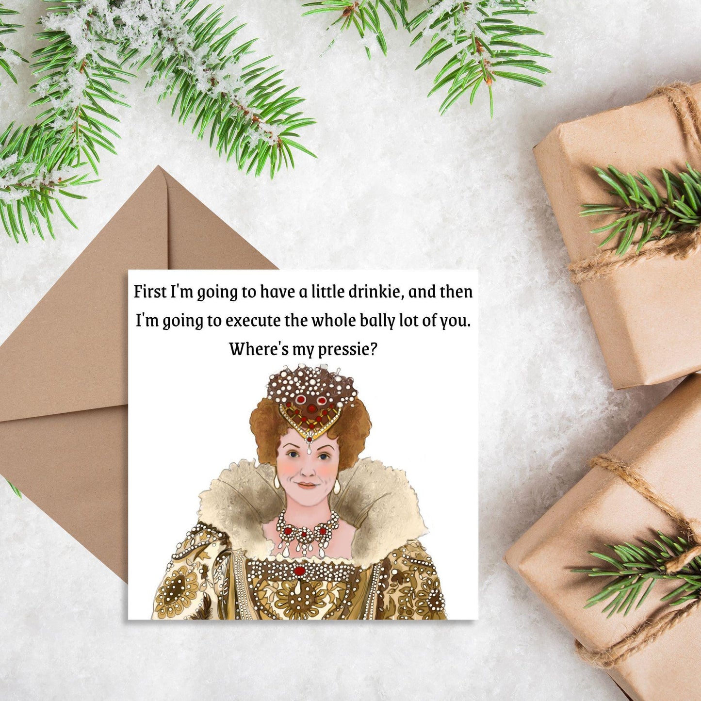 Blackadder Card, Queenie Card for Any Occasion, Black Adder Queen Card, Birthday Card, Anniversary Card, Card for Friend, Card for Sister