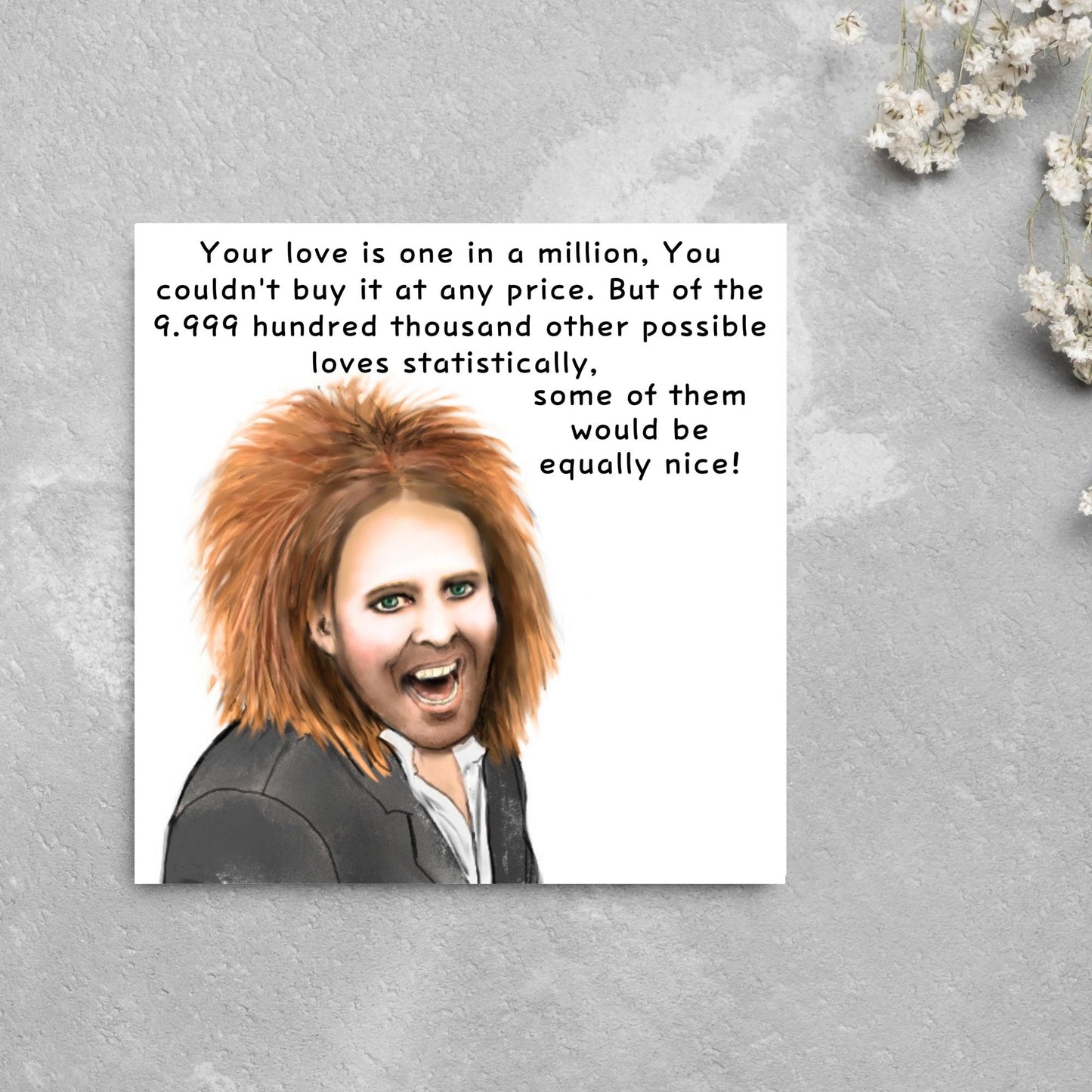 Tim Minchin inspired Anniversary Card, Stand Up Comedy Card, Card for Wife, For Husband, For Boyfriend, For Girlfriend