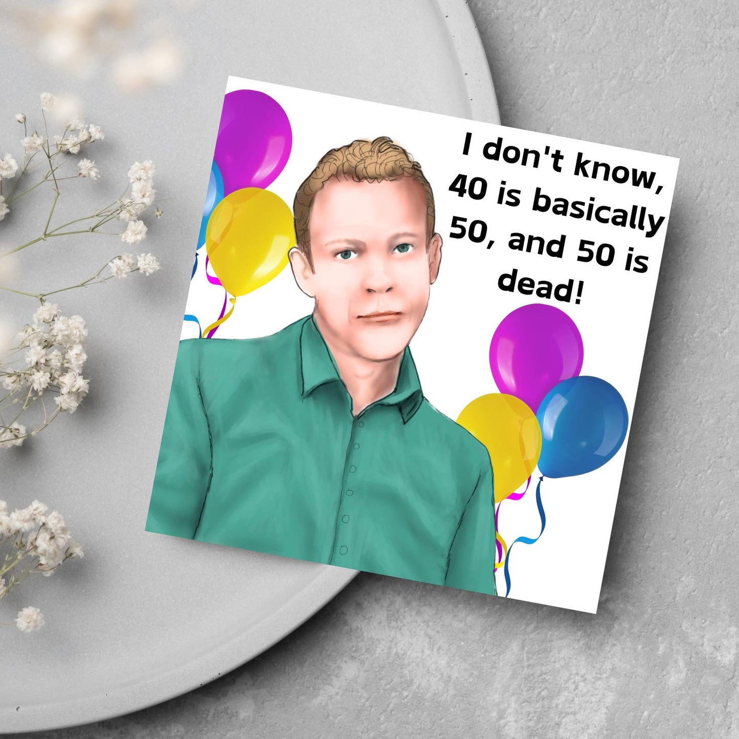 Peep Show 40th Birthday Card, Jeremy Peep Show, Funny Birthday Card, Grumpy Birthday Card, Card For Him, Card For Her, Happy Birthday