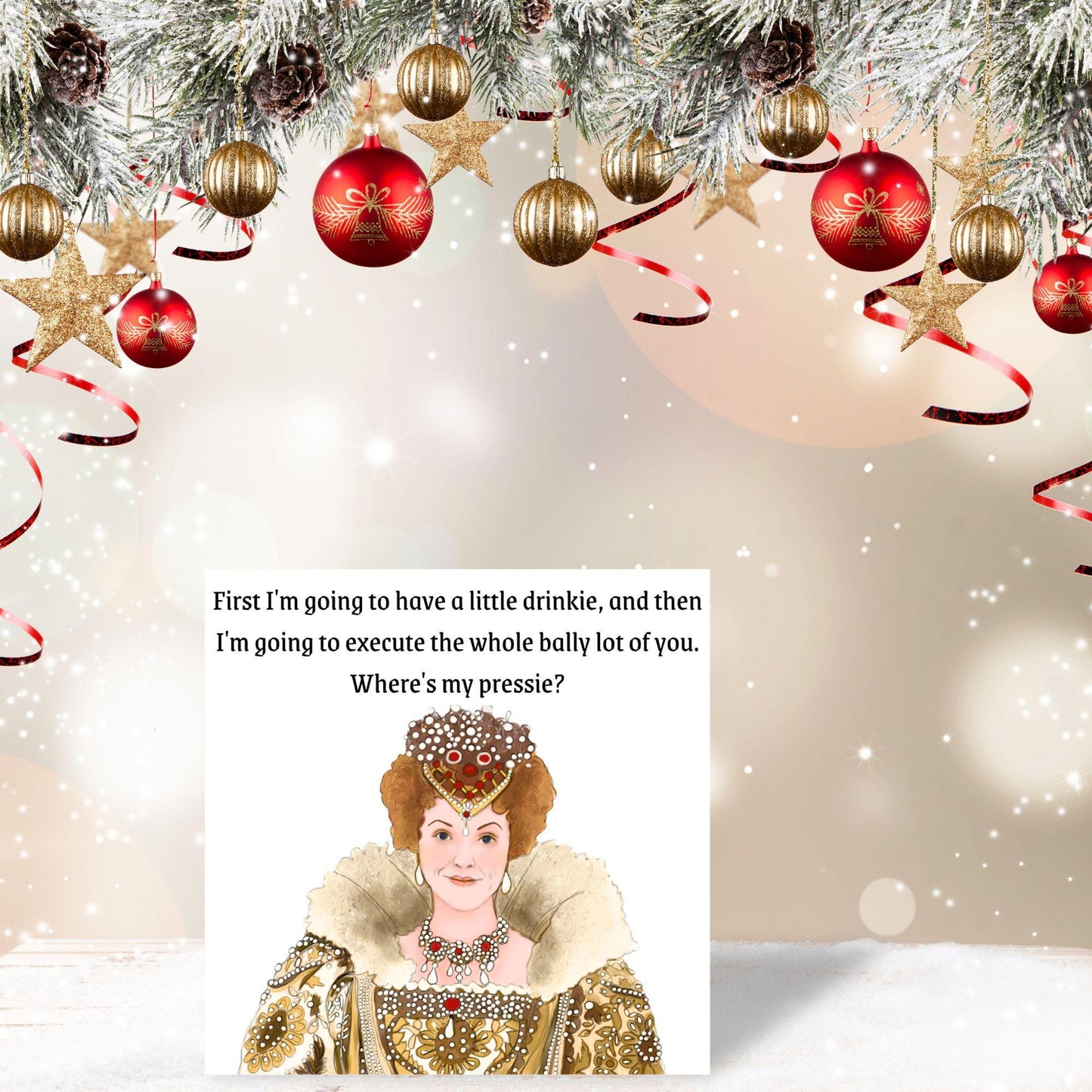 Blackadder Card, Queenie Card for Any Occasion, Black Adder Queen Card, Birthday Card, Anniversary Card, Card for Friend, Card for Sister