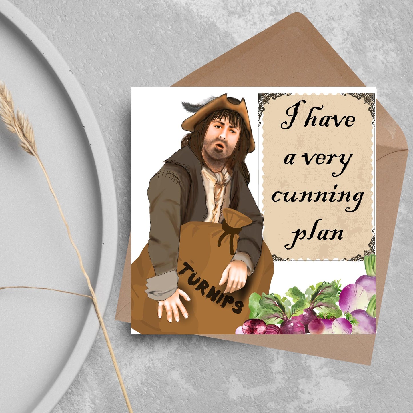 Blackadder Card, Baldrick Card for Any Occasion, Rowen Atkinson, Birthday Card, Anniversary Card, Card for Friend, Get Well Soon