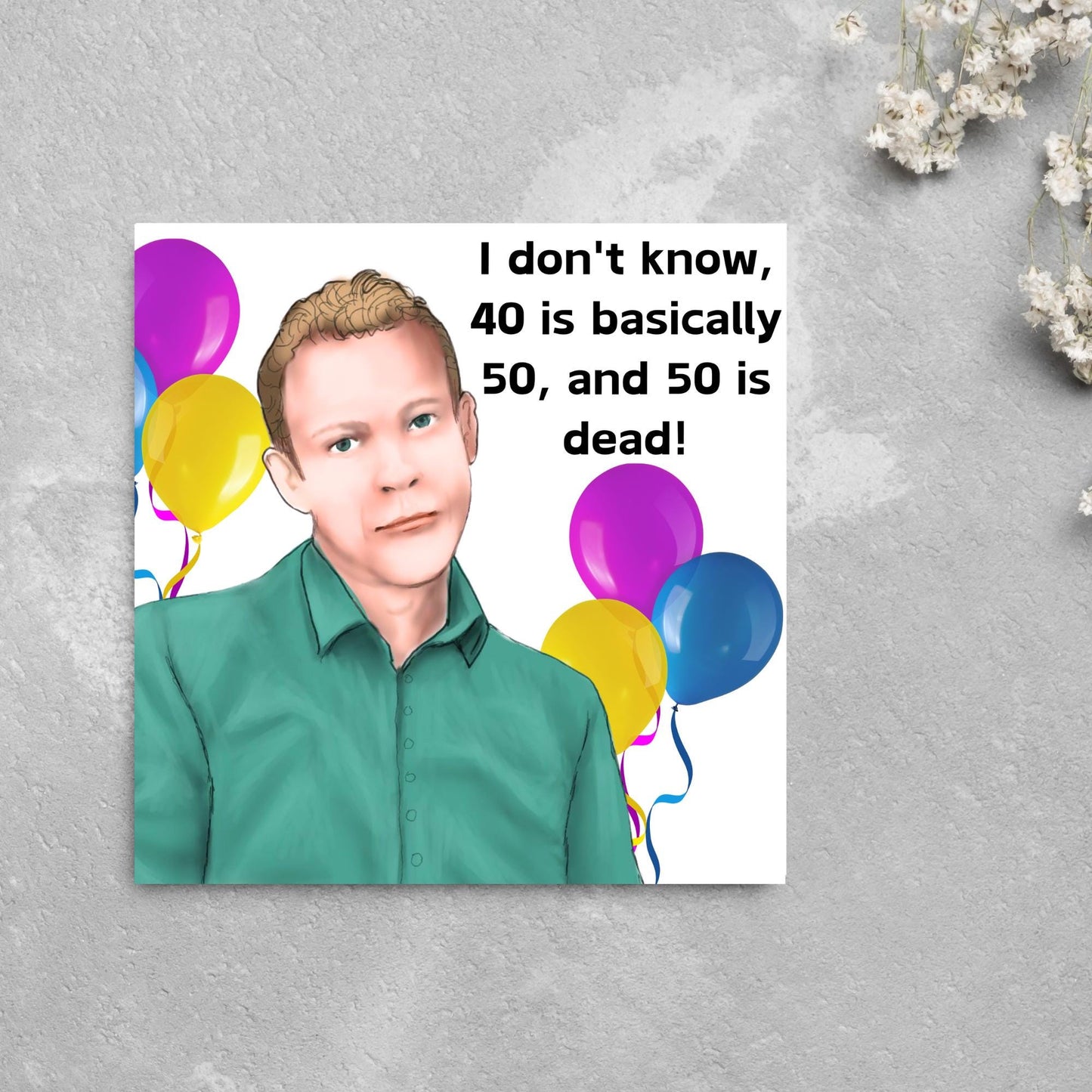 Peep Show 40th Birthday Card, Jeremy Peep Show, Funny Birthday Card, Grumpy Birthday Card, Card For Him, Card For Her, Happy Birthday