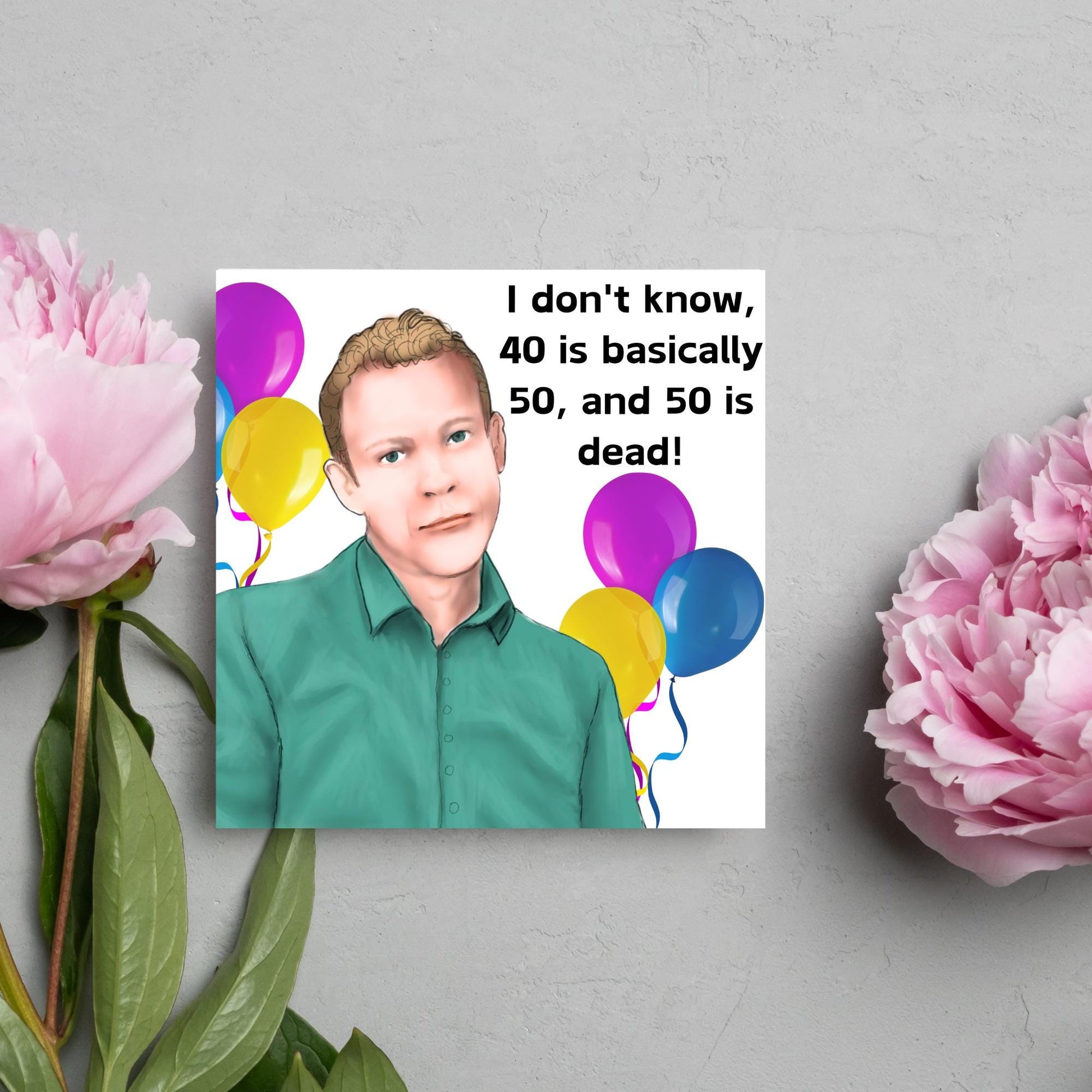Peep Show 40th Birthday Card, Jeremy Peep Show, Funny Birthday Card, Grumpy Birthday Card, Card For Him, Card For Her, Happy Birthday