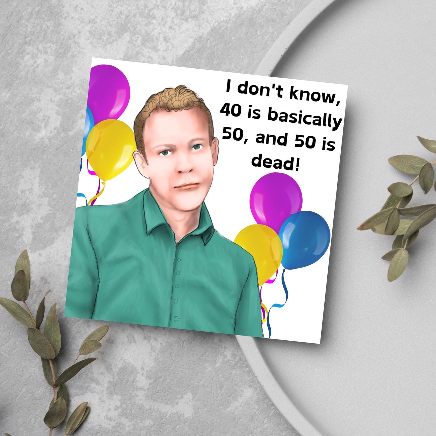 Peep Show 40th Birthday Card, Jeremy Peep Show, Funny Birthday Card, Grumpy Birthday Card, Card For Him, Card For Her, Happy Birthday