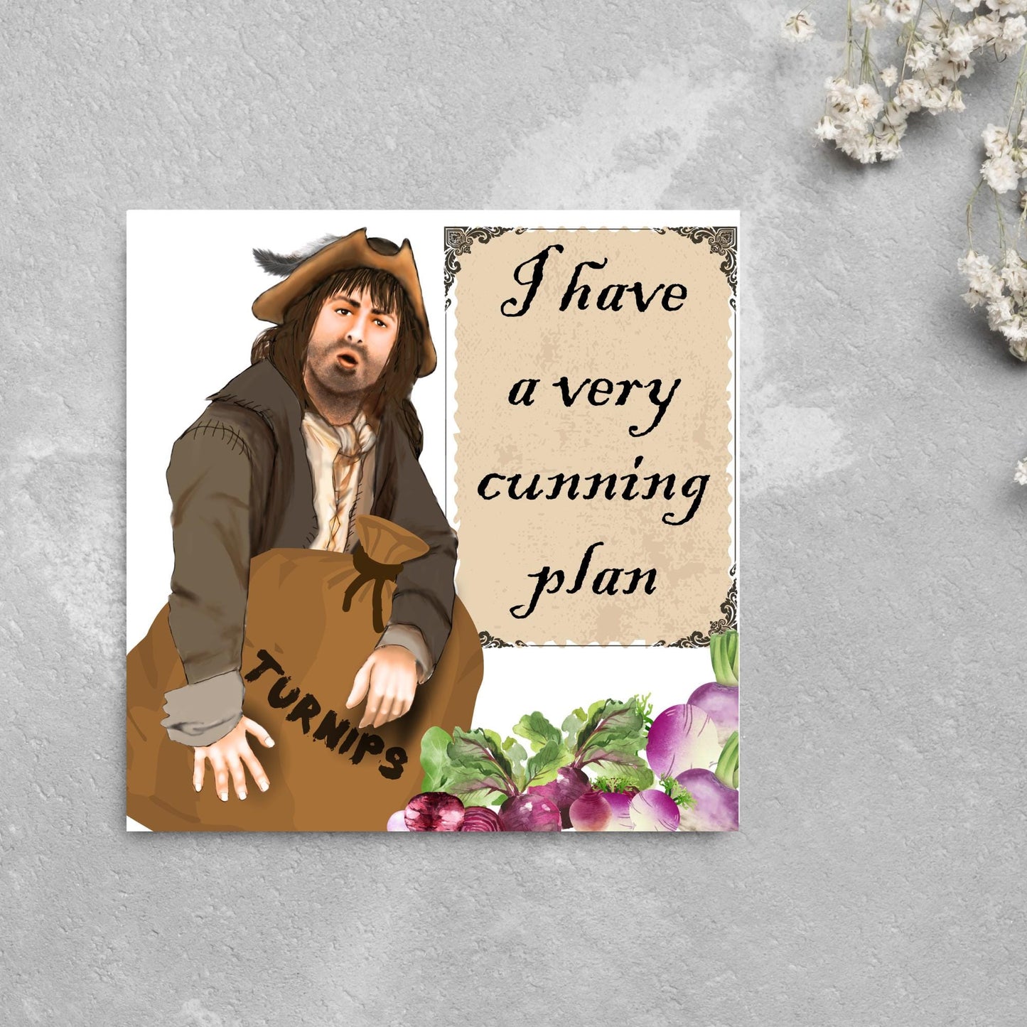 Blackadder Card, Baldrick Card for Any Occasion, Rowen Atkinson, Birthday Card, Anniversary Card, Card for Friend, Get Well Soon