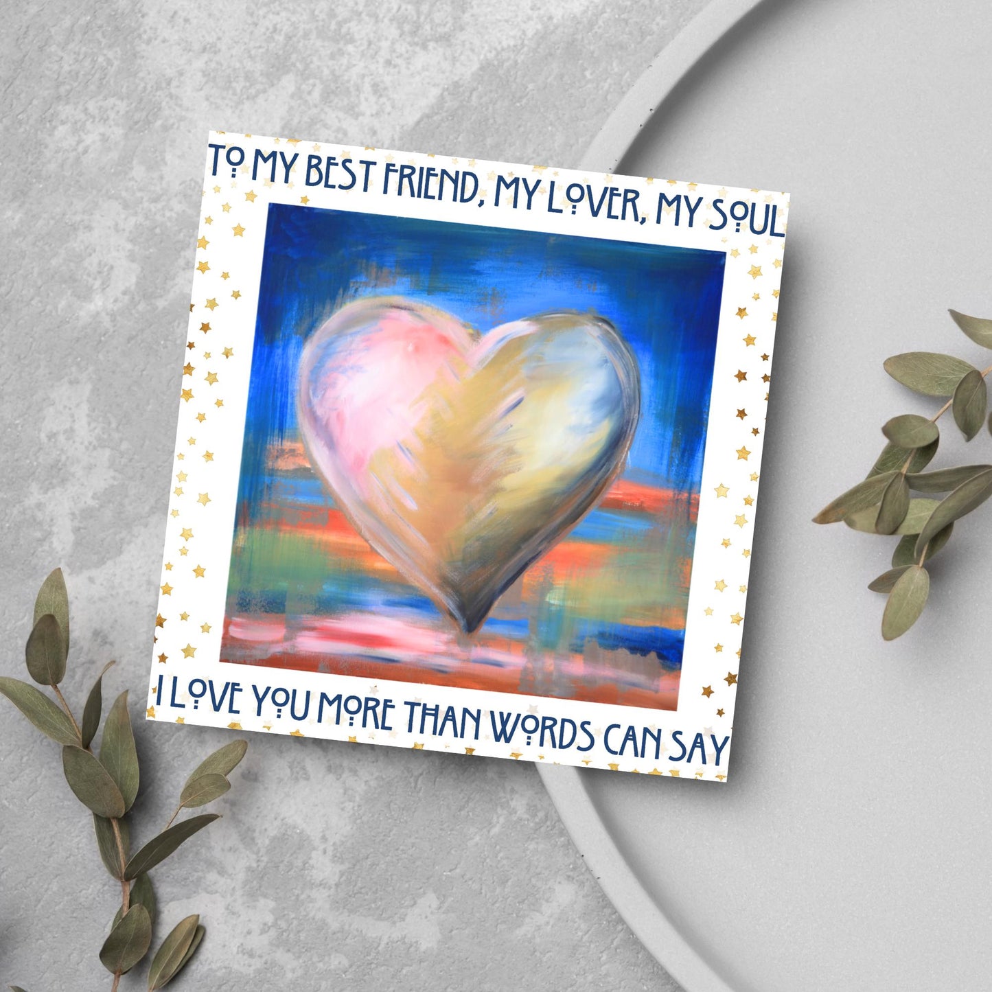 Anniversary Card, I Love You Card, Card for Him, Card for Her, Hearts Card, Birthday Card, Card for Wife, Love Card, Watercolour Art