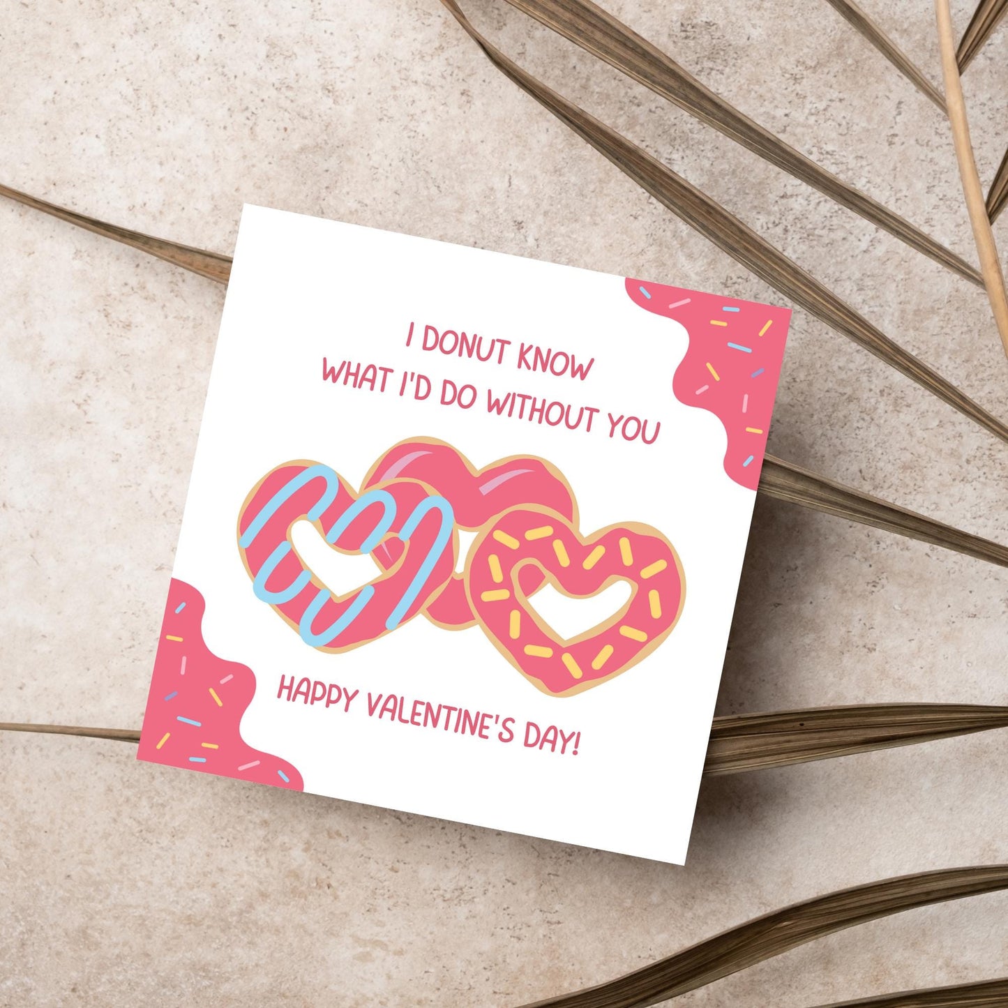 Doughnut Love Card, Card for Him, Card for Her, Hearts Card, Card for Wife, - Card, Free Personalisation Available