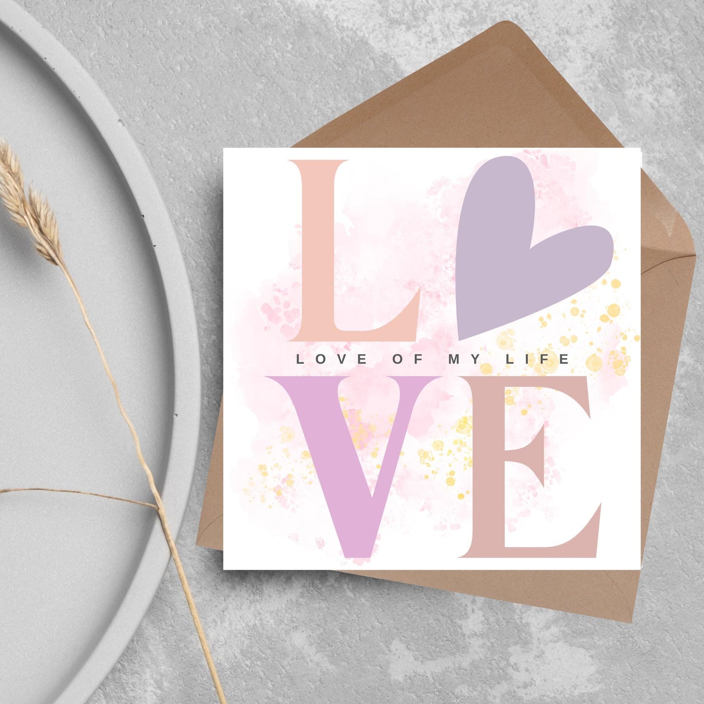 Heart Love Card, Card for Him, Card for Her, Hearts Card, Card for Wife, Art Card, Love of My Life Card, Watercolour Card