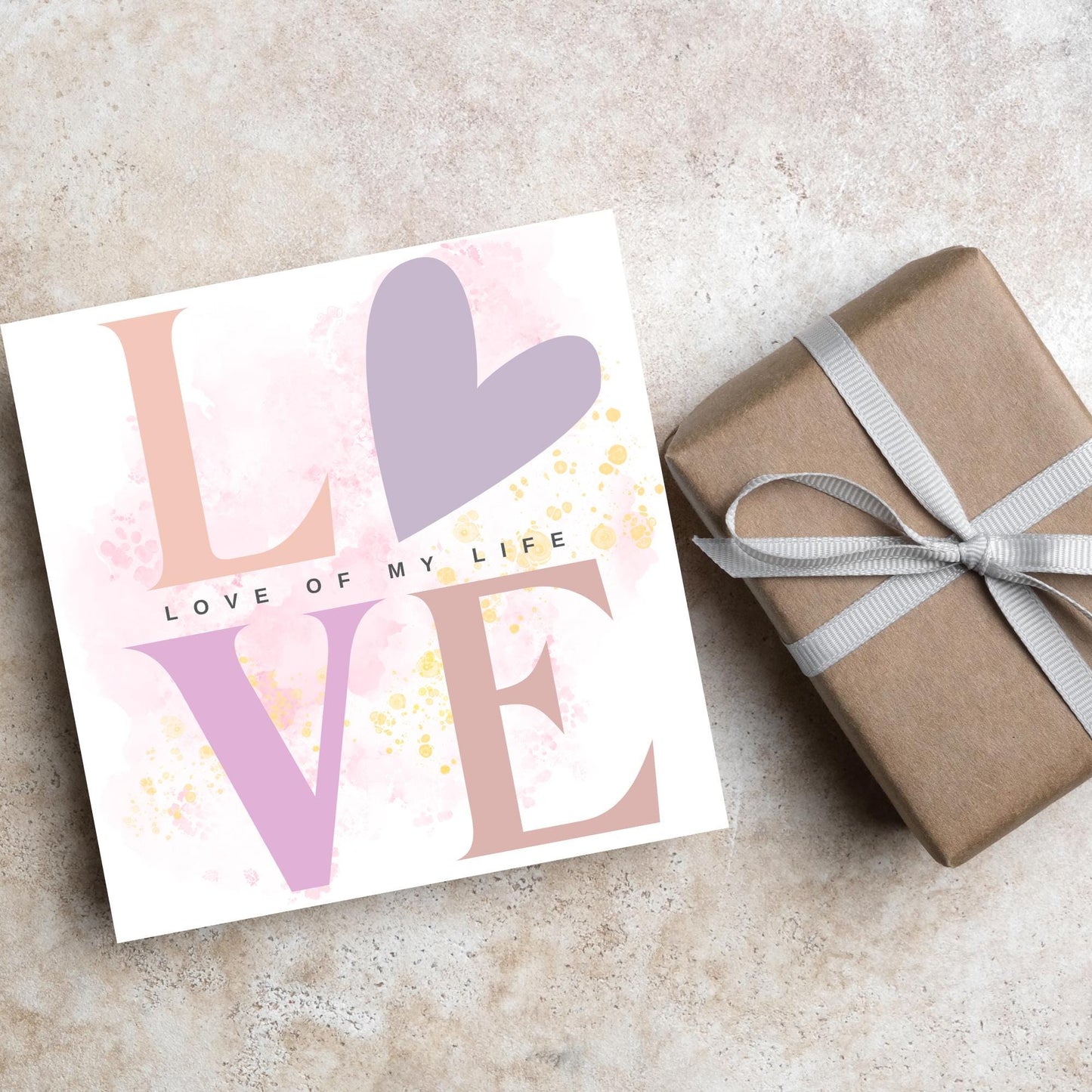 Heart Love Card, Card for Him, Card for Her, Hearts Card, Card for Wife, Art Card, Love of My Life Card, Watercolour Card