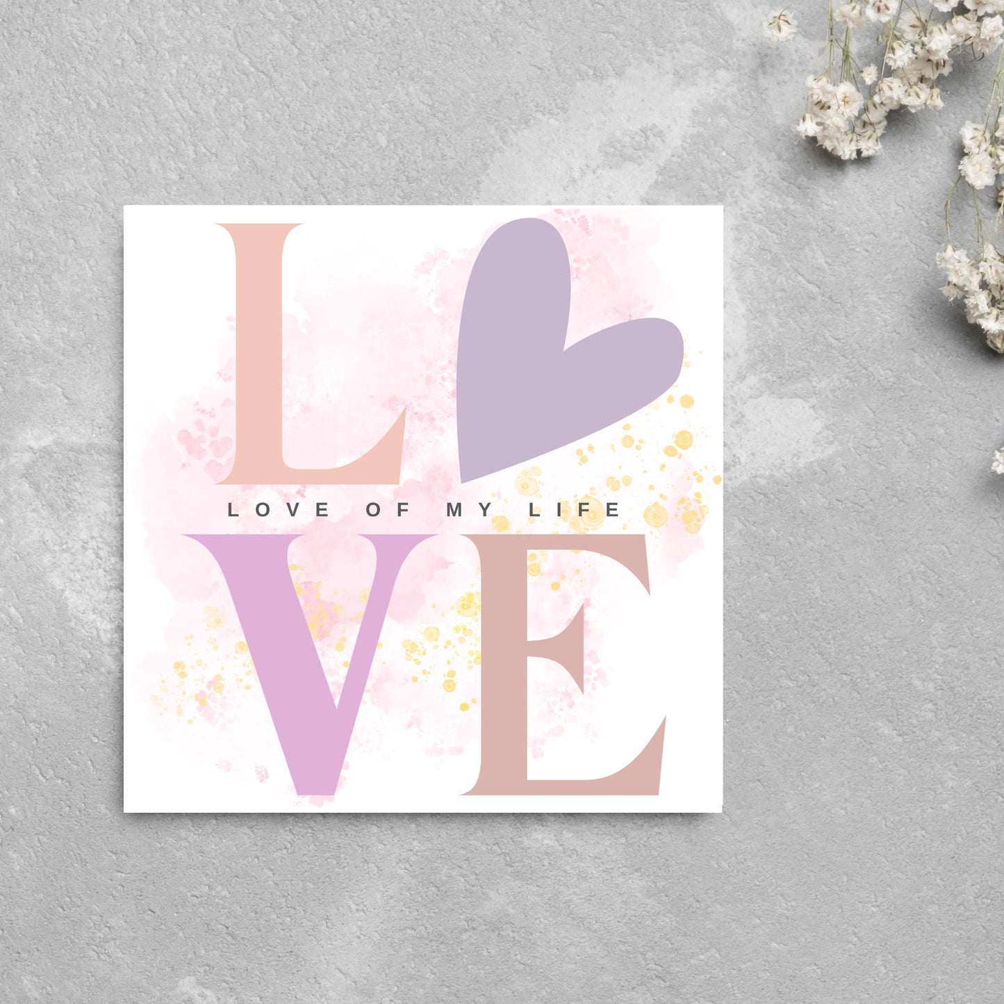 Heart Love Card, Card for Him, Card for Her, Hearts Card, Card for Wife, Art Card, Love of My Life Card, Watercolour Card