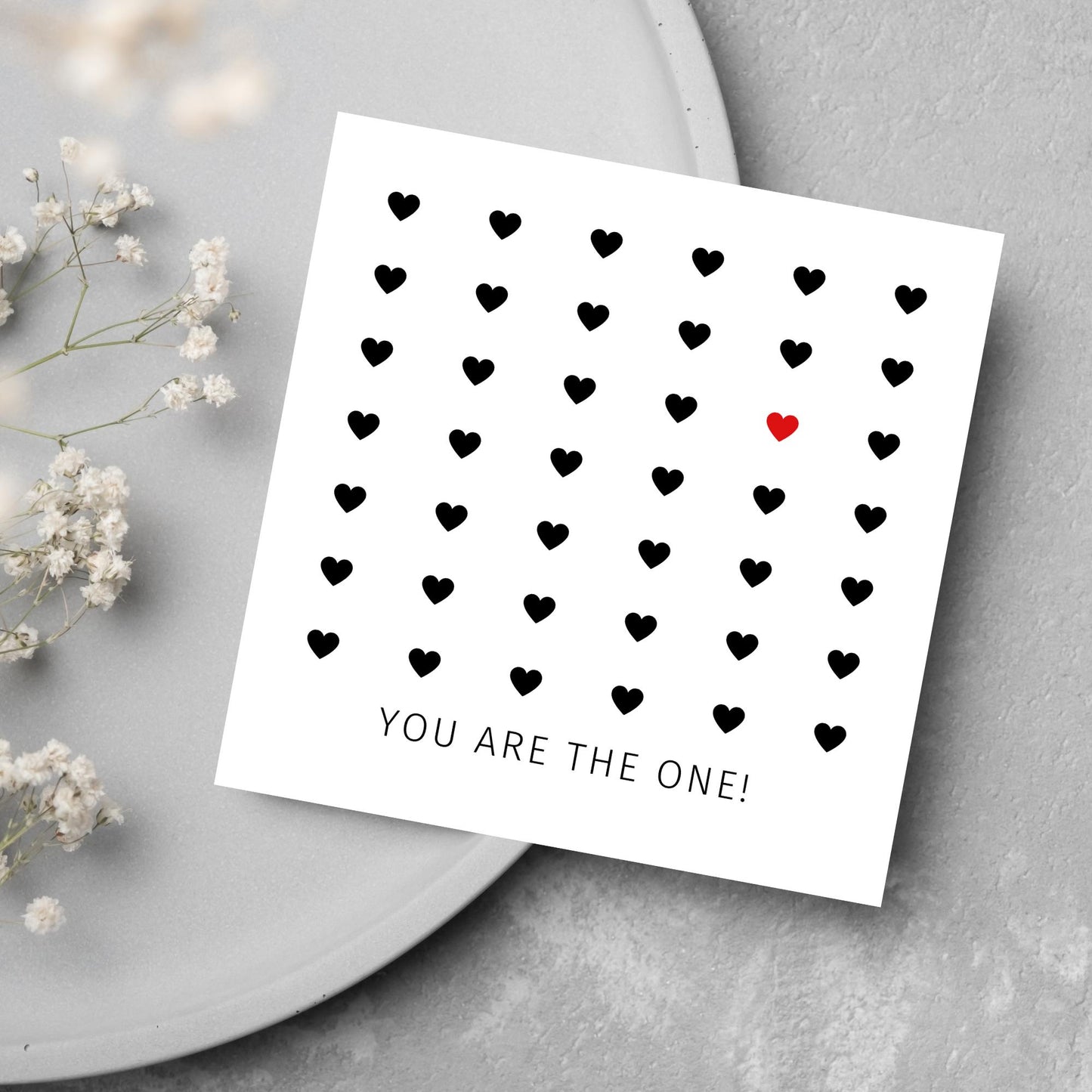Love Card, You're The One, Card for Him, Card for Her, Hearts Card, Card for Wife, Heart Card, Free Personalisation Available