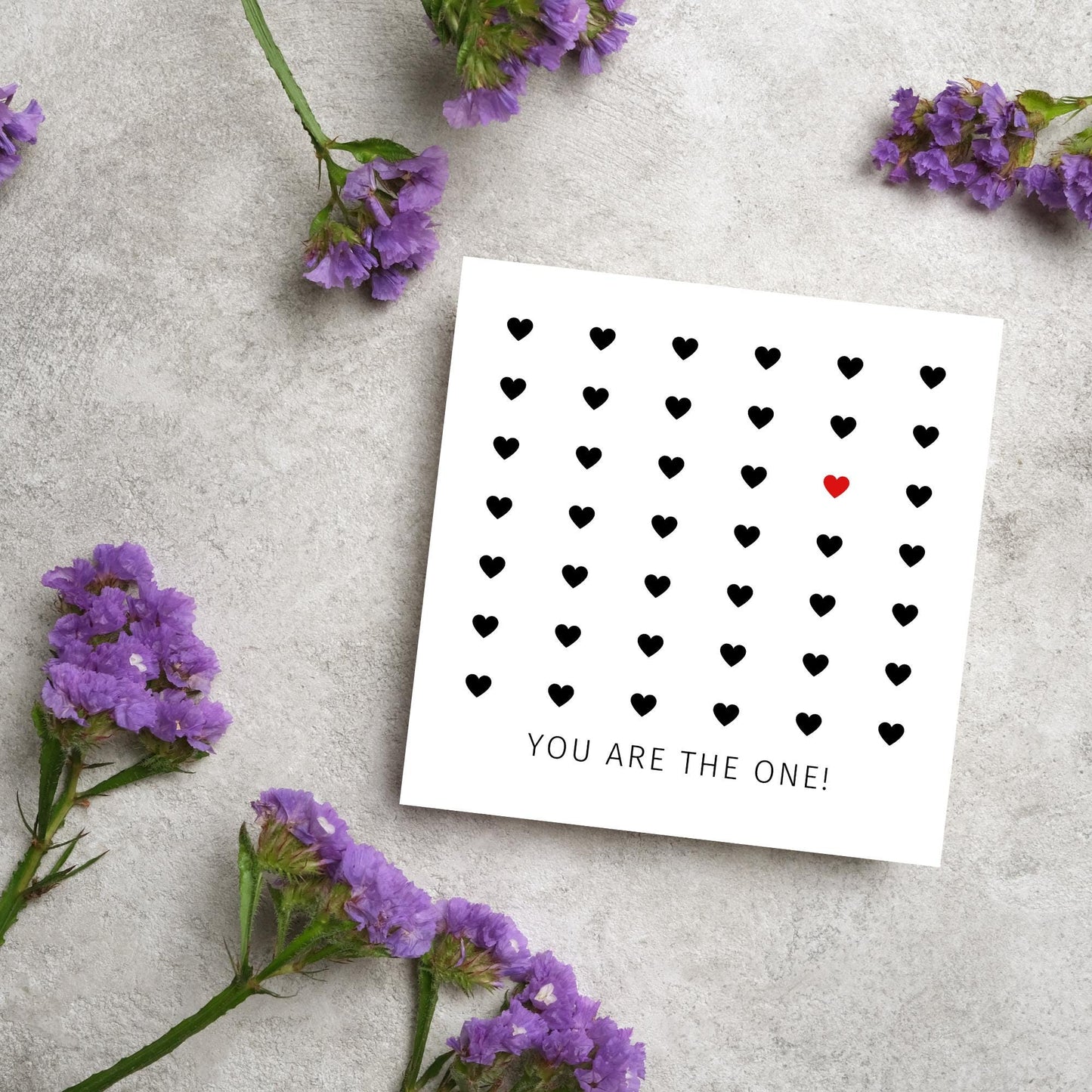 Love Card, You're The One, Card for Him, Card for Her, Hearts Card, Card for Wife, Heart Card, Free Personalisation Available