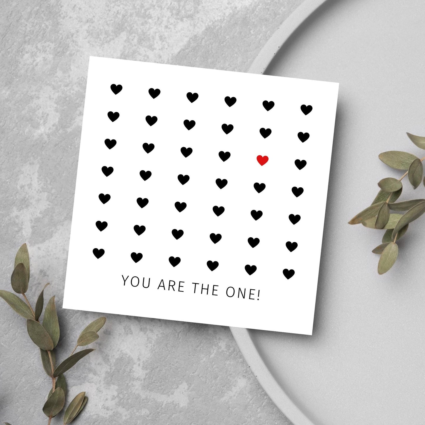 Love Card, You're The One, Card for Him, Card for Her, Hearts Card, Card for Wife, Heart Card, Free Personalisation Available