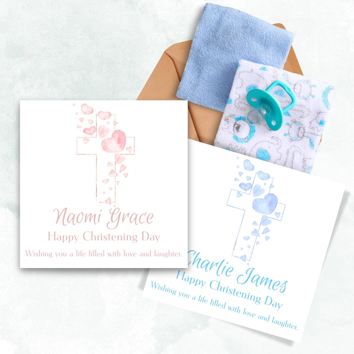 Personalised Christening Card, Baptism Card, Baby Baptism, Baby Christening, Christening Card For Boy, Christening Card for Girl