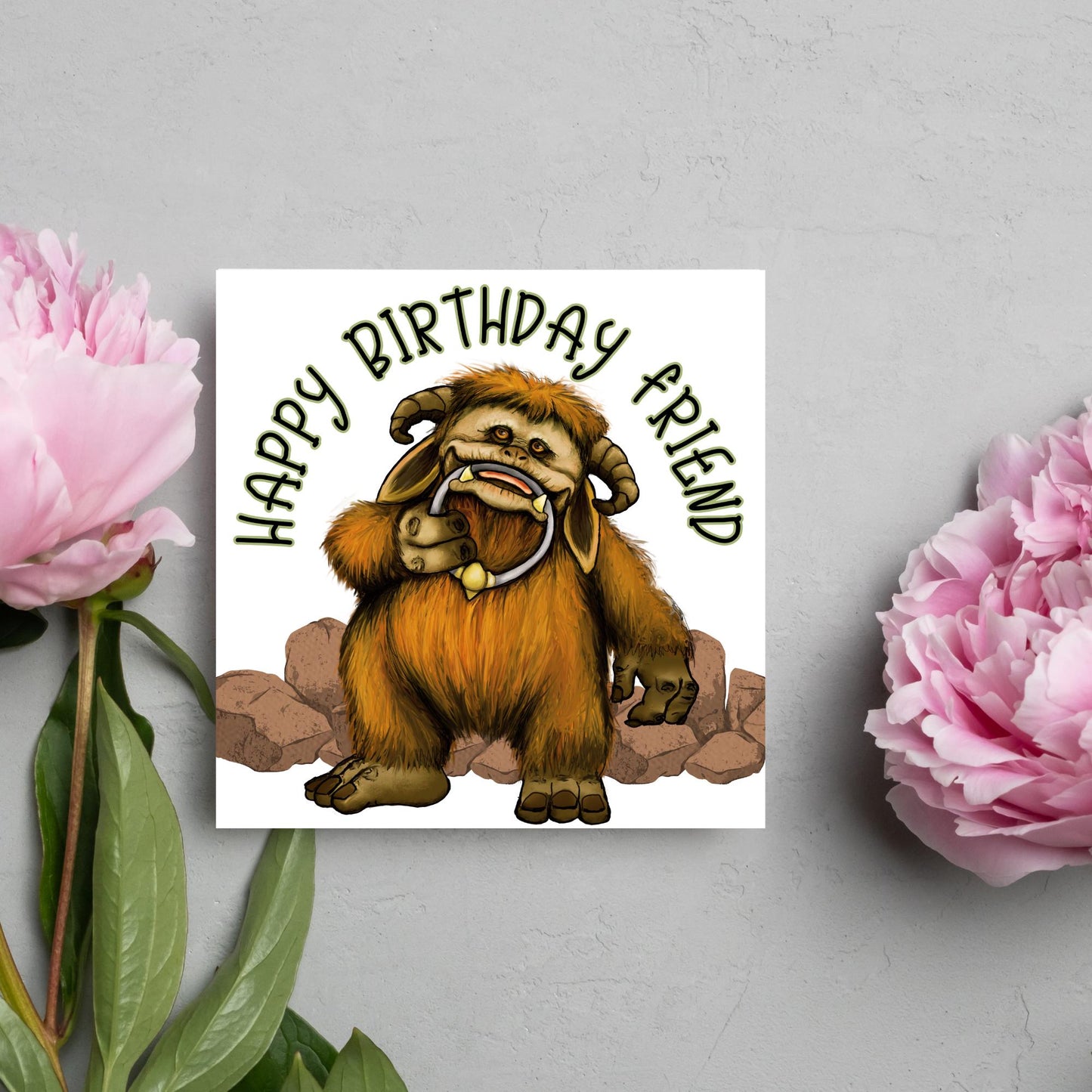 Labyrinth Birthday Card, Ludo Cute Birthday Card, Card for Friend, Best Friend Birthday Card, 80's Movie Card. David Bowie, Ludo Friend Card