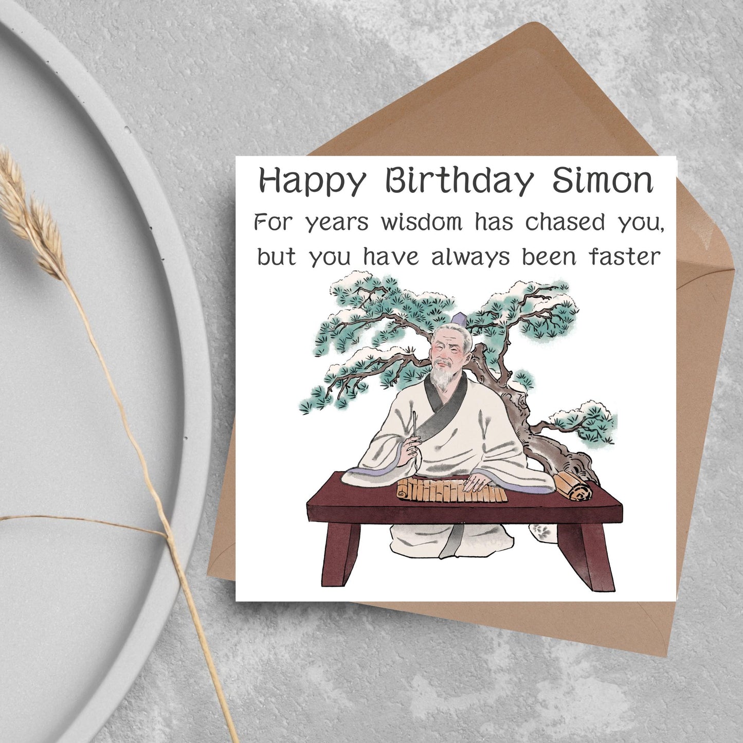 Personalised Birthday Card, Chinese Wisdom Card, Funny Card, Name Birthday Card, 50th Birthday Card, 60th Birthday Card