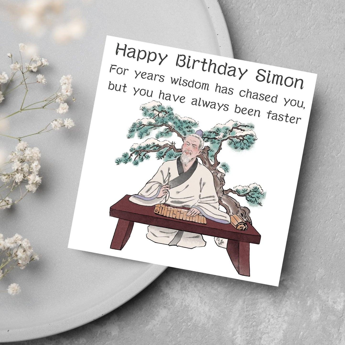 Personalised Birthday Card, Chinese Wisdom Card, Funny Card, Name Birthday Card, 50th Birthday Card, 60th Birthday Card