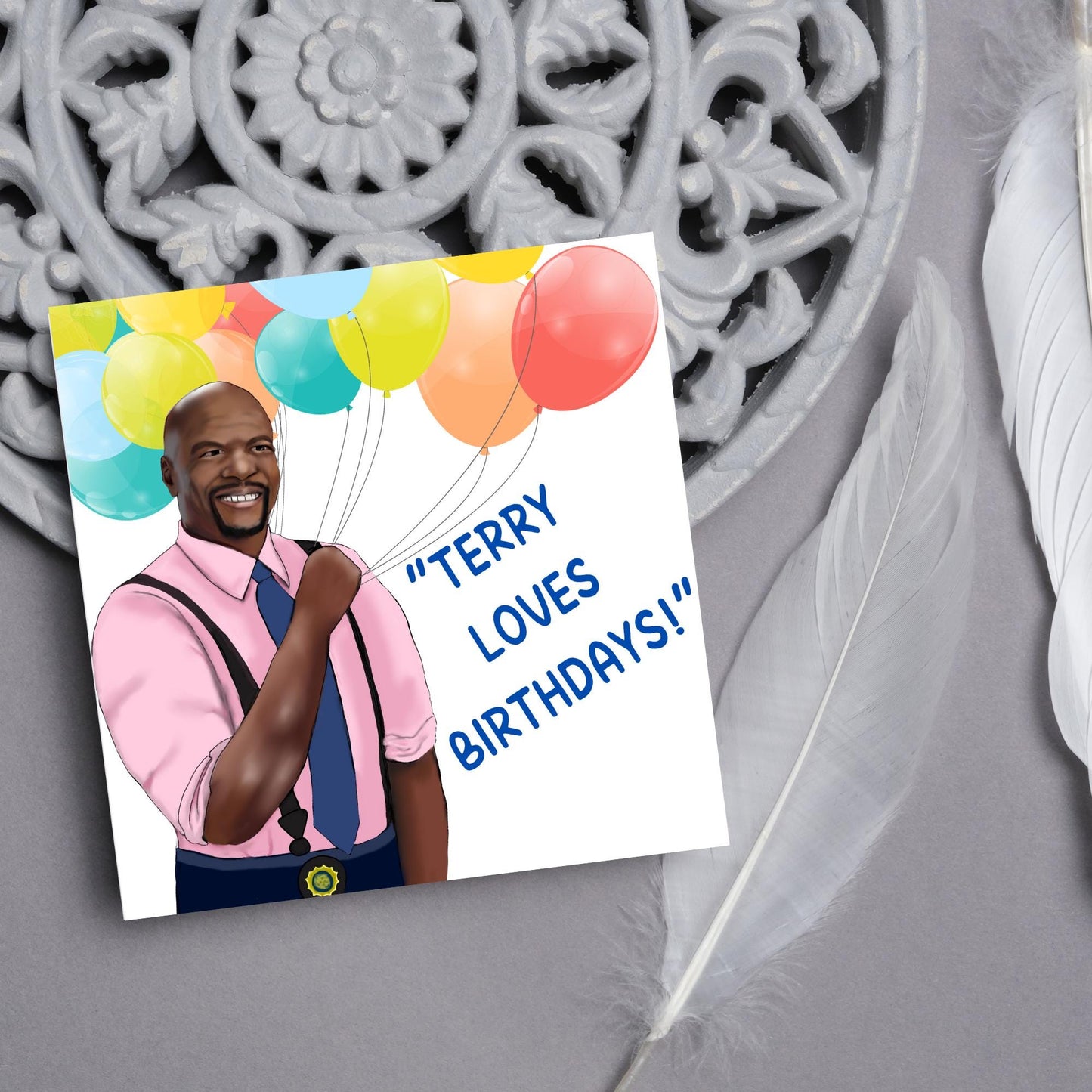 Brooklyn 99 Birthday Card, Terry Cruz, Terry loves Birthdays, Funny Birthday Card for Friend, Brooklyn Nine Nine, Police Show Card