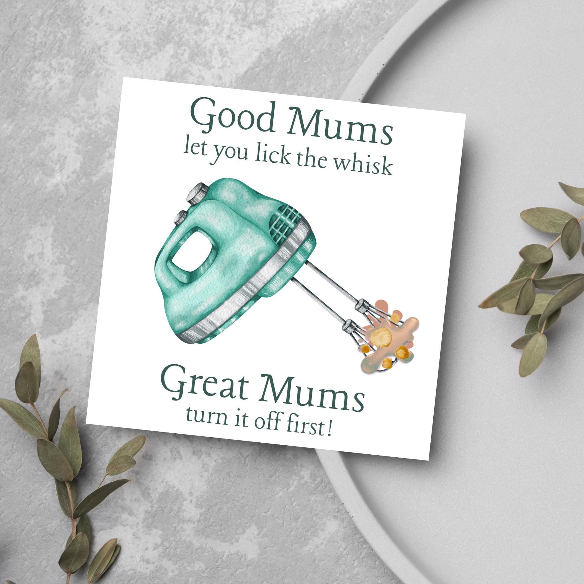 Funny Card for Mum, Any Occasion, Best Mum, Mothers Day Card, Mum Birthday Card, Blank Card, Card for Baker