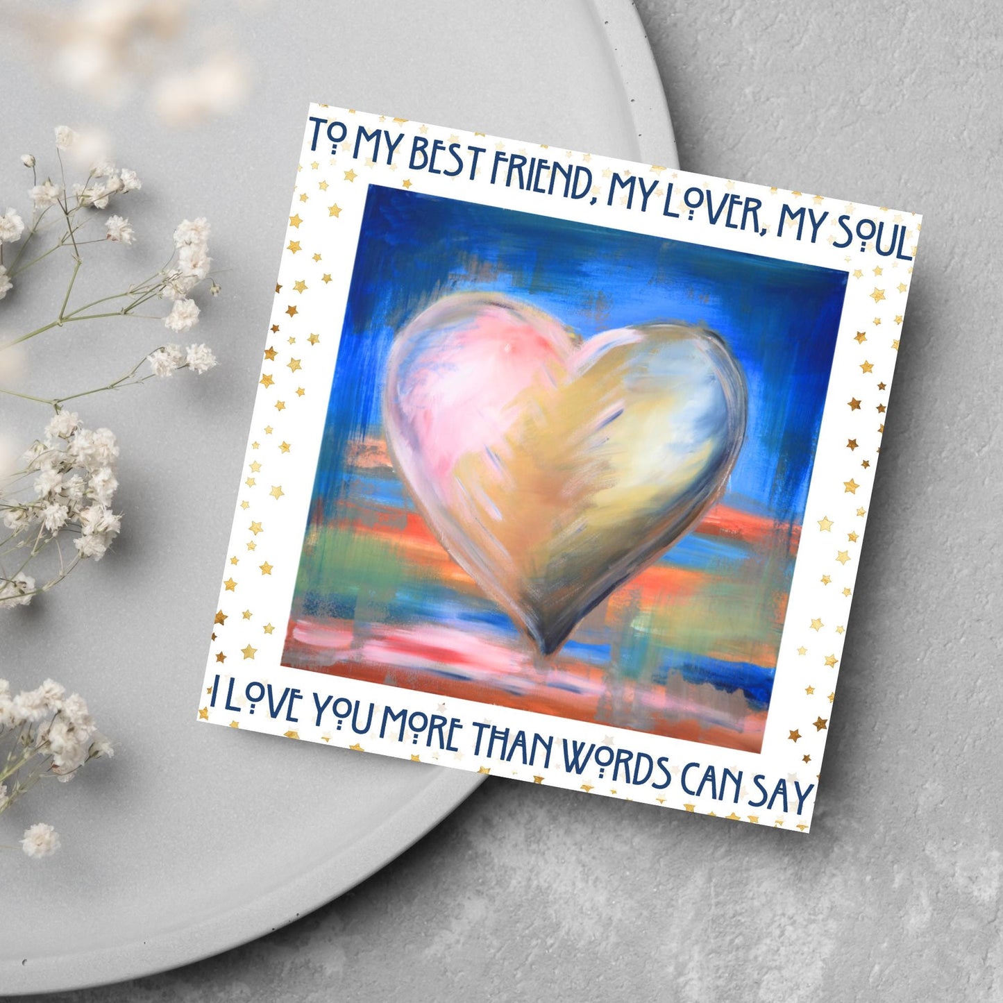 Anniversary Card, I Love You Card, Card for Him, Card for Her, Hearts Card, Birthday Card, Card for Wife, Love Card, Watercolour Art