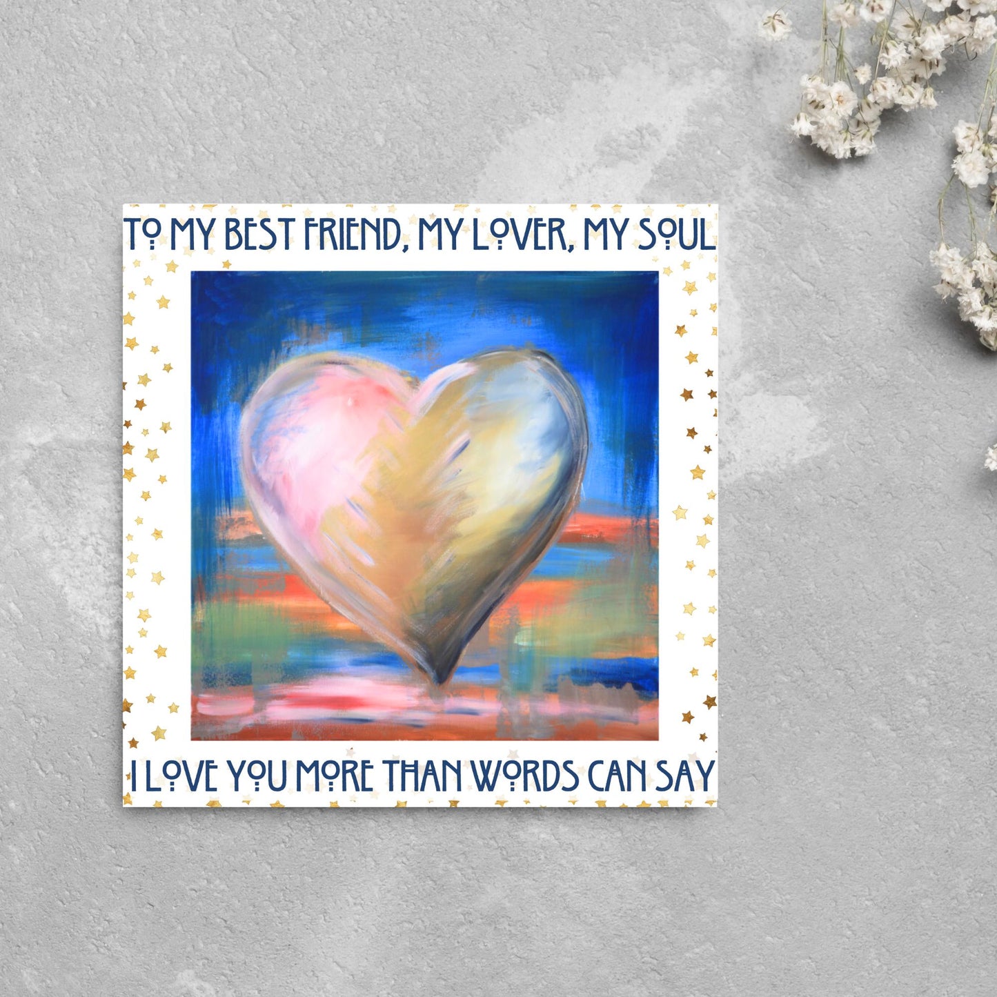 Anniversary Card, I Love You Card, Card for Him, Card for Her, Hearts Card, Birthday Card, Card for Wife, Love Card, Watercolour Art