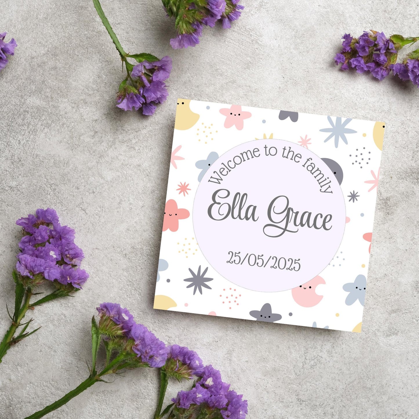 Personalised New Baby Card, Baby Boy, Baby Girl, Congratulations, Baby Card, Welcome to The World, Birth, New Mum Card, Custom Name Card
