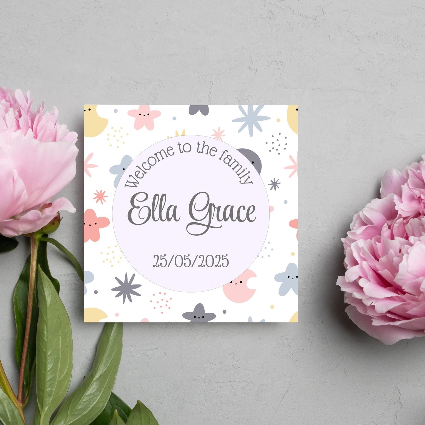 Personalised New Baby Card, Baby Boy, Baby Girl, Congratulations, Baby Card, Welcome to The World, Birth, New Mum Card, Custom Name Card