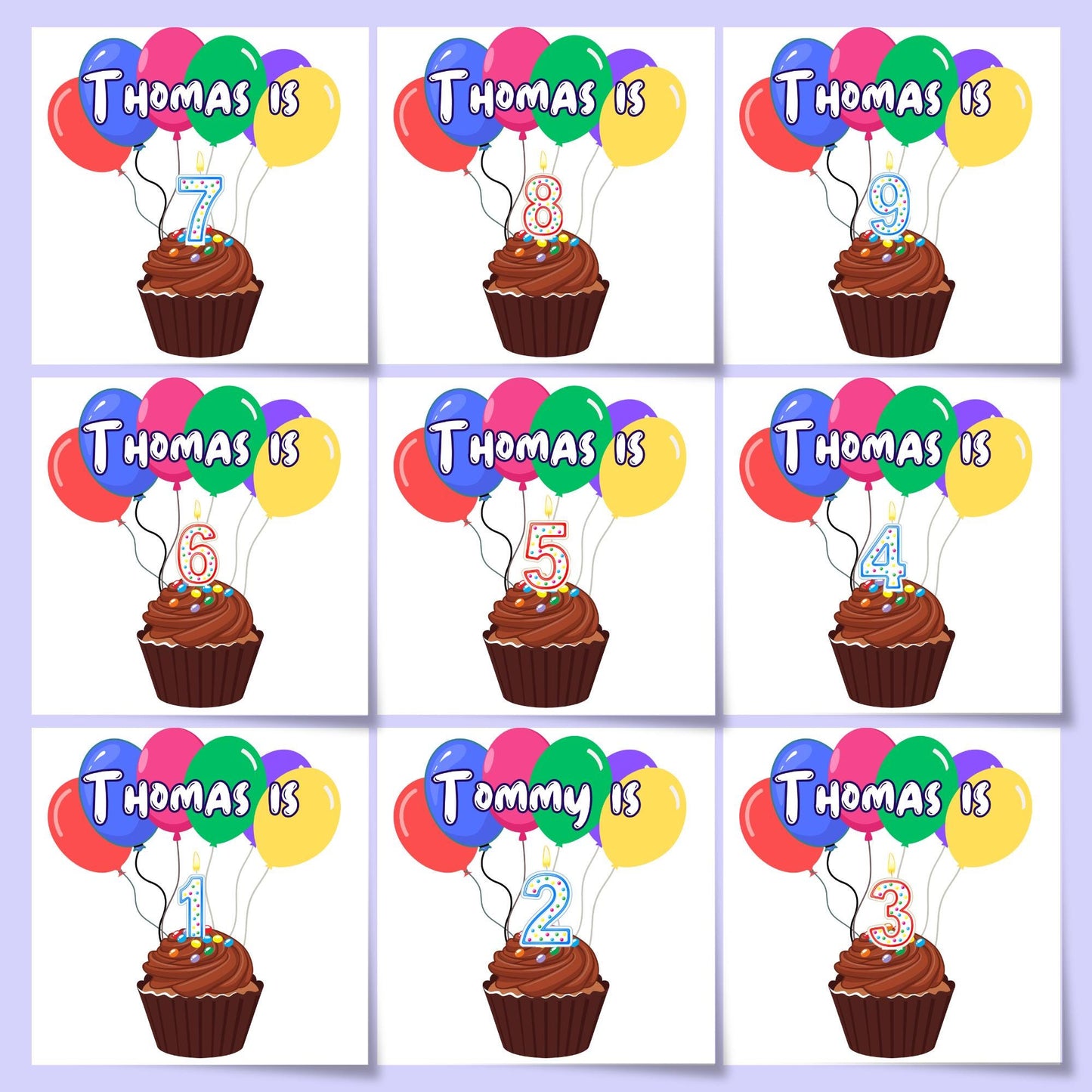 Personalised Name and Age Birthday Card for Child, 1st 2nd 3rd 4th 5th 6th 7th 8th 9th 10th Birthday Card, for Nephew, for Grandchild,