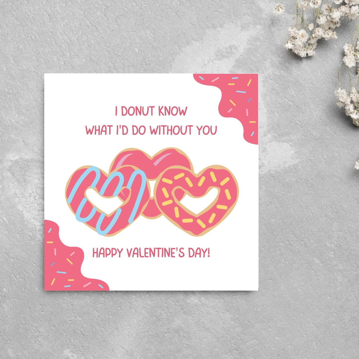 Doughnut Love Card, Card for Him, Card for Her, Hearts Card, Card for Wife, - Card, Free Personalisation Available