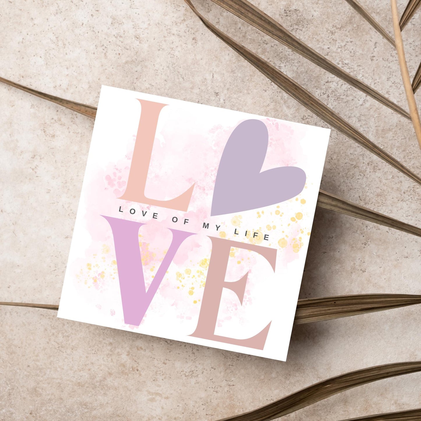Heart Love Card, Card for Him, Card for Her, Hearts Card, Card for Wife, Art Card, Love of My Life Card, Watercolour Card