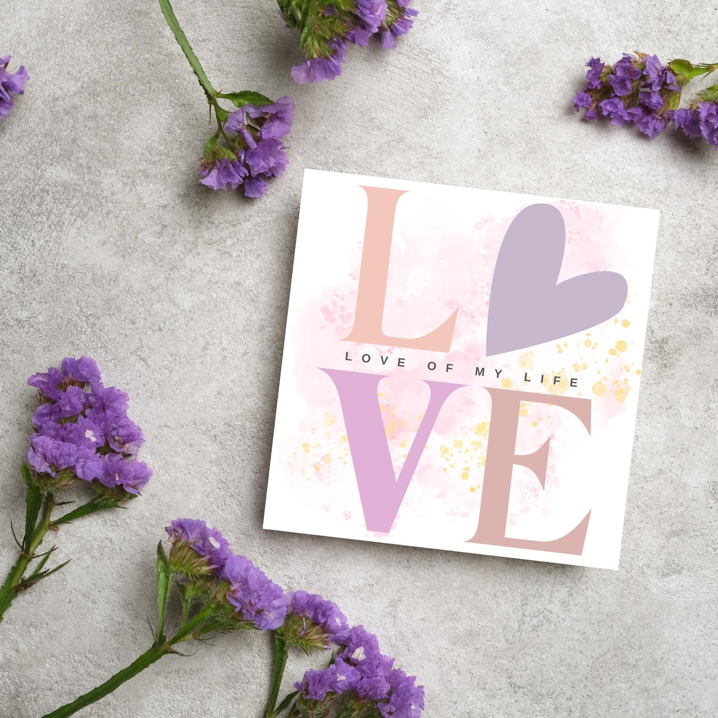 Heart Love Card, Card for Him, Card for Her, Hearts Card, Card for Wife, Art Card, Love of My Life Card, Watercolour Card
