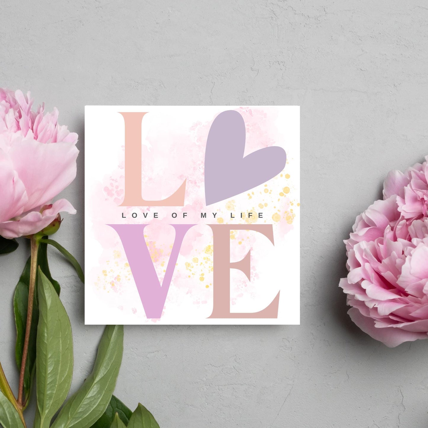 Heart Love Card, Card for Him, Card for Her, Hearts Card, Card for Wife, Art Card, Love of My Life Card, Watercolour Card
