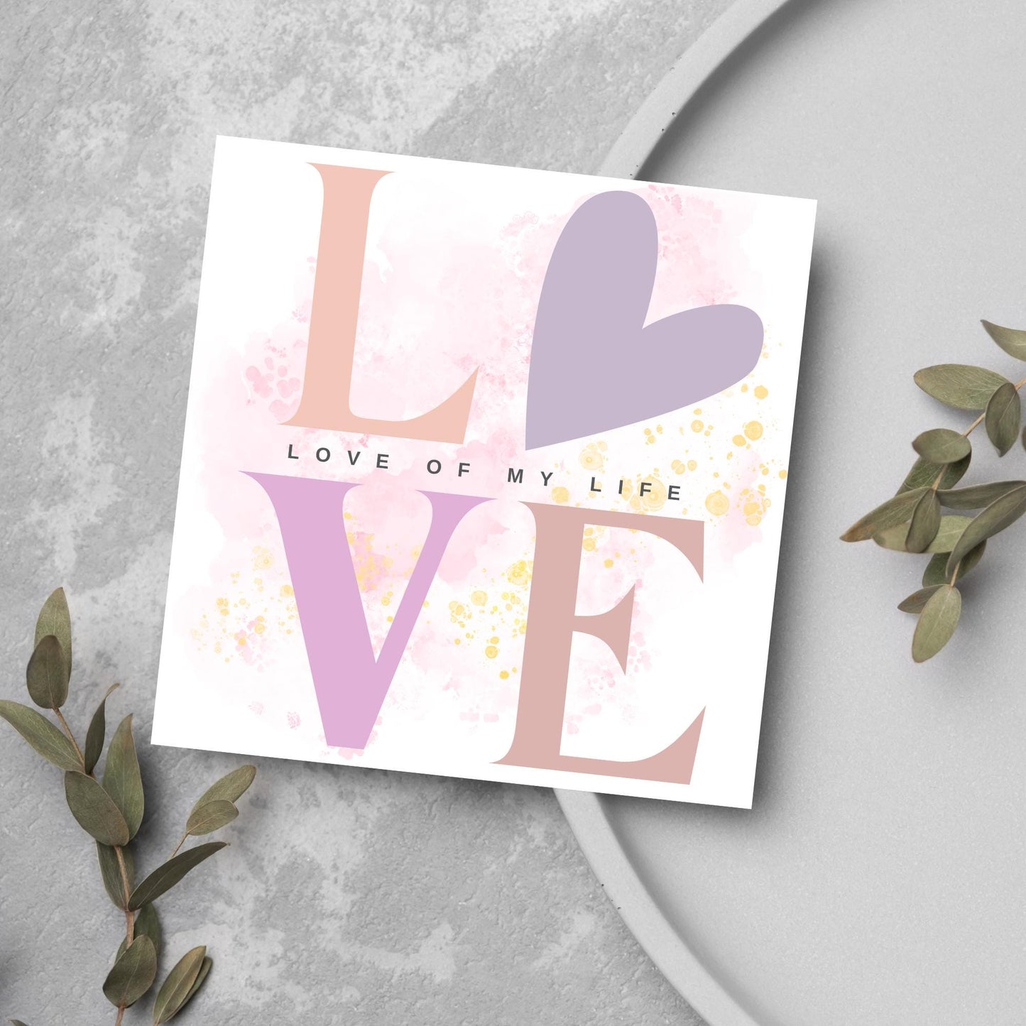 Heart Love Card, Card for Him, Card for Her, Hearts Card, Card for Wife, Art Card, Love of My Life Card, Watercolour Card