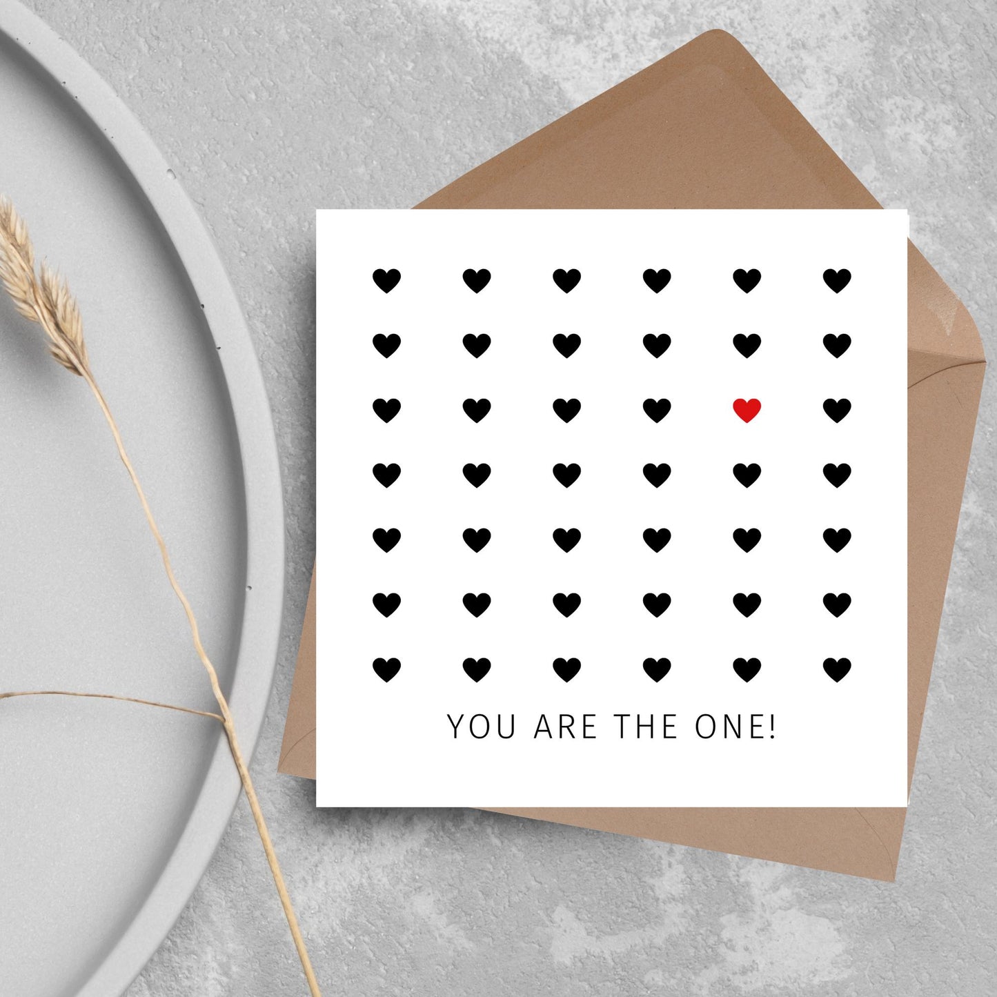 Love Card, You're The One, Card for Him, Card for Her, Hearts Card, Card for Wife, Heart Card, Free Personalisation Available