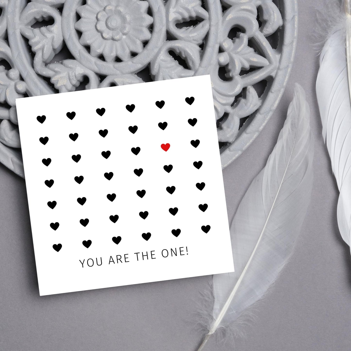 Love Card, You're The One, Card for Him, Card for Her, Hearts Card, Card for Wife, Heart Card, Free Personalisation Available