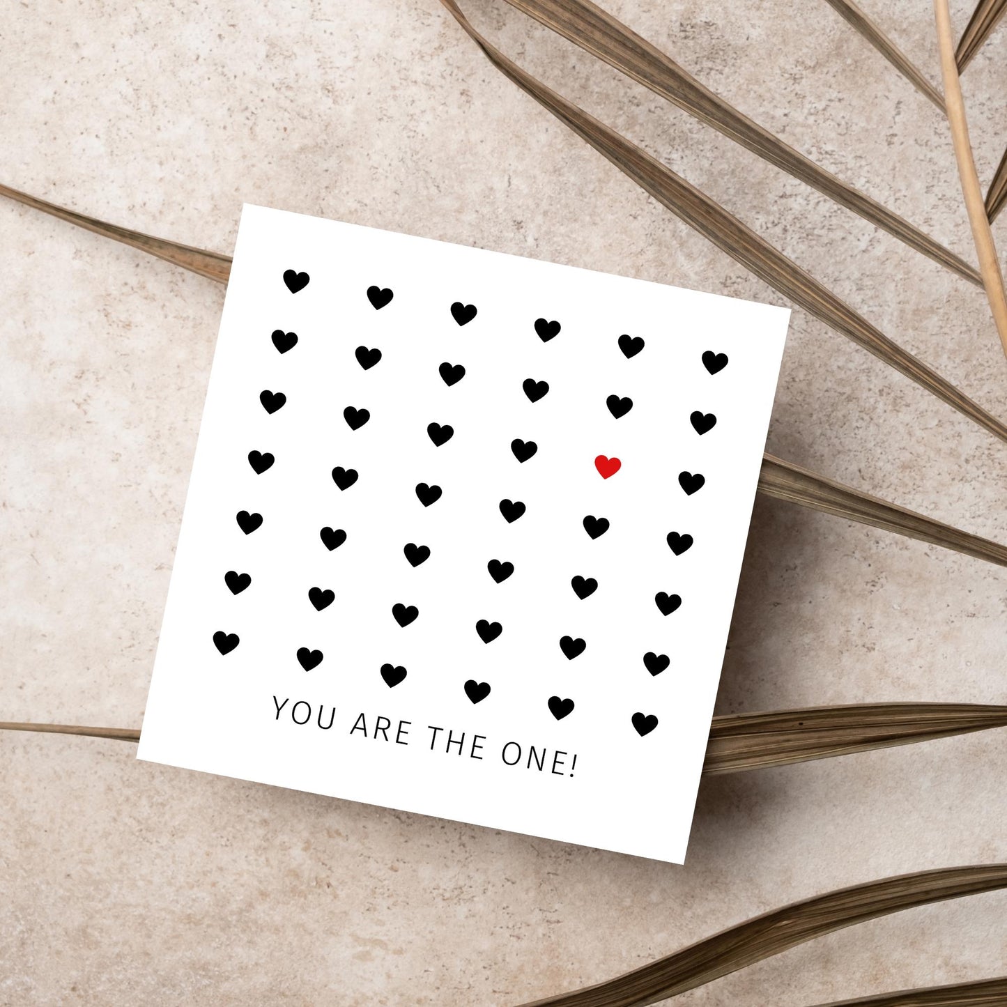 Love Card, You're The One, Card for Him, Card for Her, Hearts Card, Card for Wife, Heart Card, Free Personalisation Available