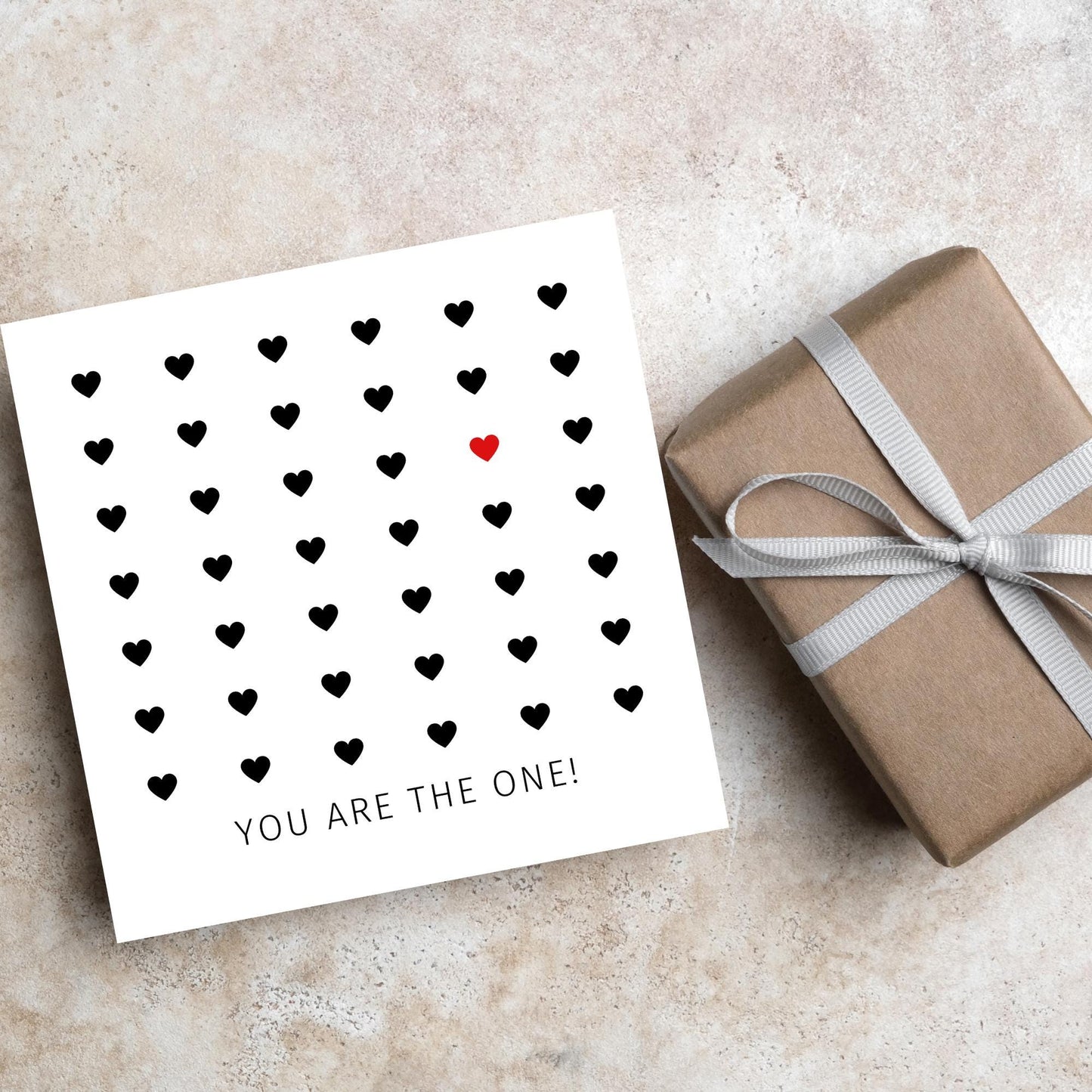 Love Card, You're The One, Card for Him, Card for Her, Hearts Card, Card for Wife, Heart Card, Free Personalisation Available