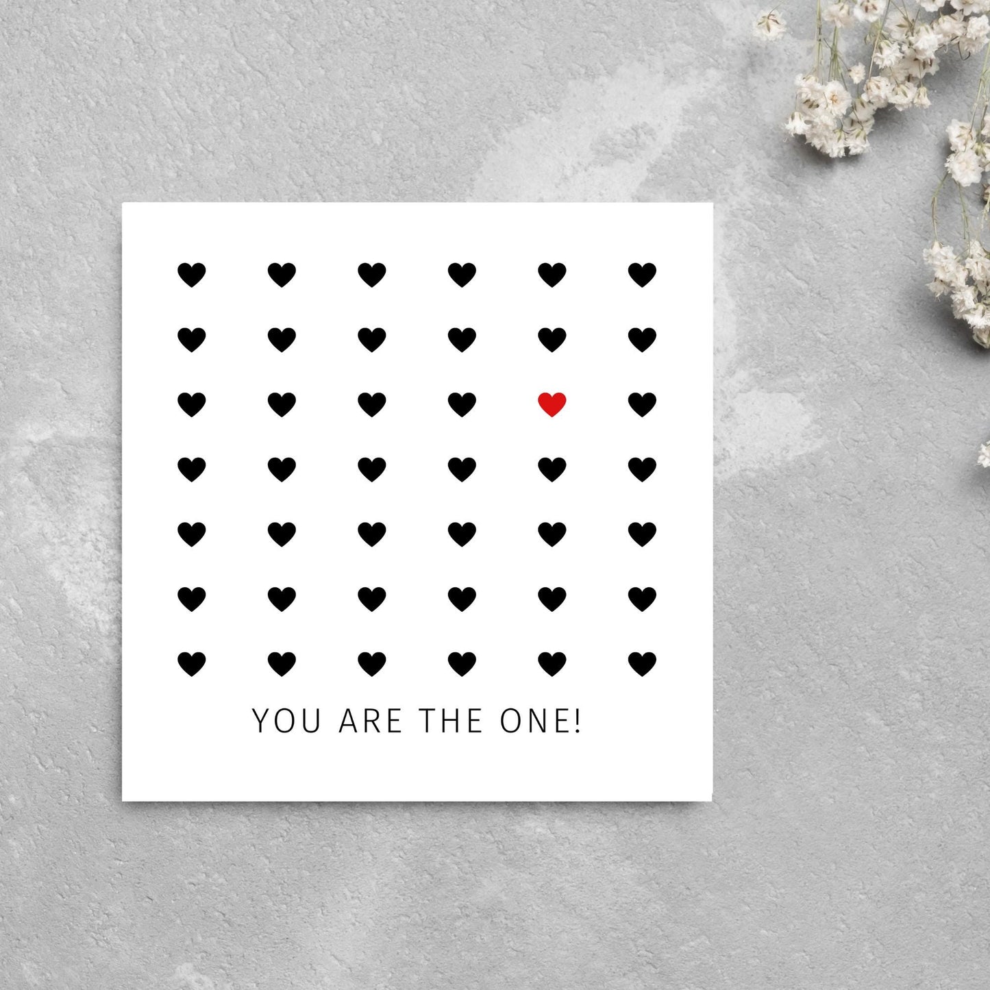 Love Card, You're The One, Card for Him, Card for Her, Hearts Card, Card for Wife, Heart Card, Free Personalisation Available