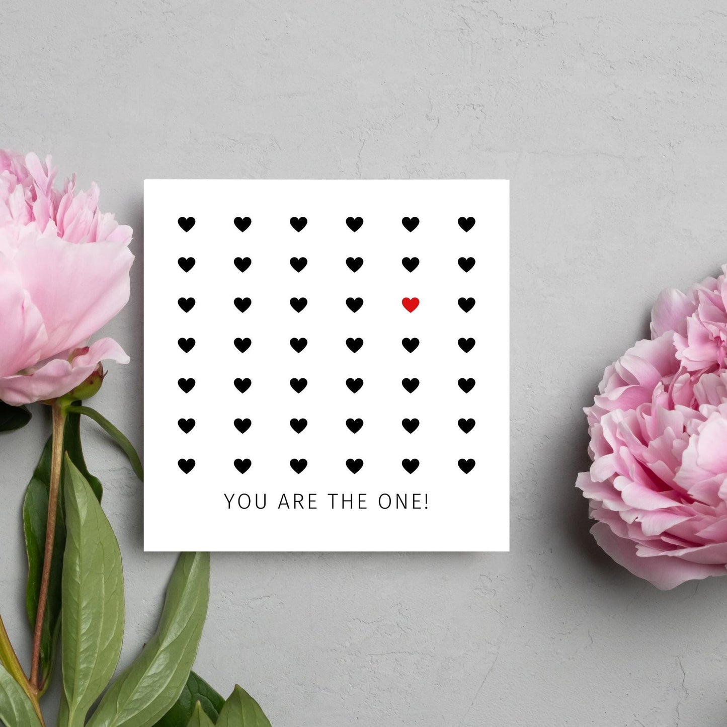 Love Card, You're The One, Card for Him, Card for Her, Hearts Card, Card for Wife, Heart Card, Free Personalisation Available